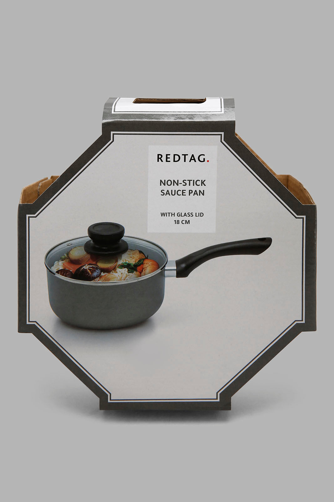 Redtag-Black-Aluminum-Non-Stick-Saucepan-With-Glass-Lid-(18Cm)-365,-Category:Pans,-Colour:Black,-Deals:New-In,-Filter:Home-Dining,-HMW-DIN-Cookware,-New-In-HMW-DIN,-Non-Sale,-Section:Homewares-Home-Dining-