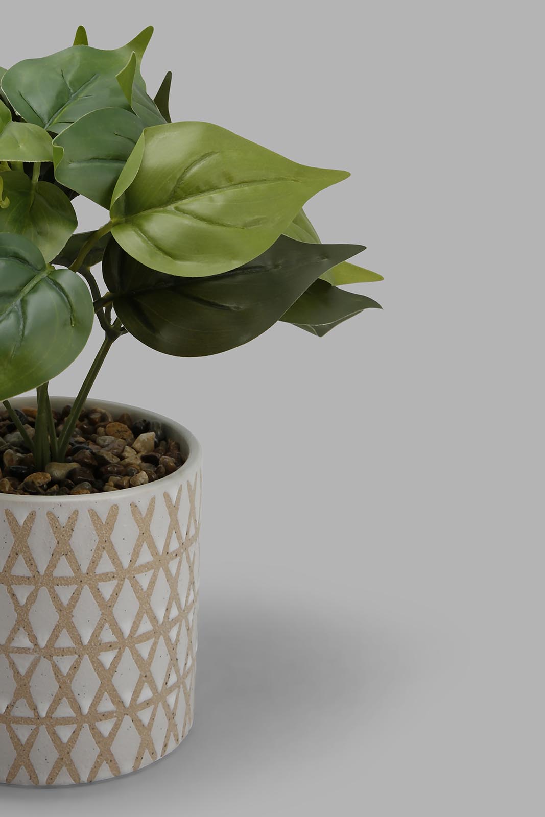 Redtag-Artificial-Plant-In-White-Gold-Ceramic-Pot-Brooklyn,-Category:Plants-&-Flowers,-Colour:White,-Deals:New-In,-Filter:Home-Decor,-HMW-HOM-Decorative-Accessories,-New-In-HMW-HOM,-Non-Sale,-Section:Homewares,-W22B-Home-Decor-