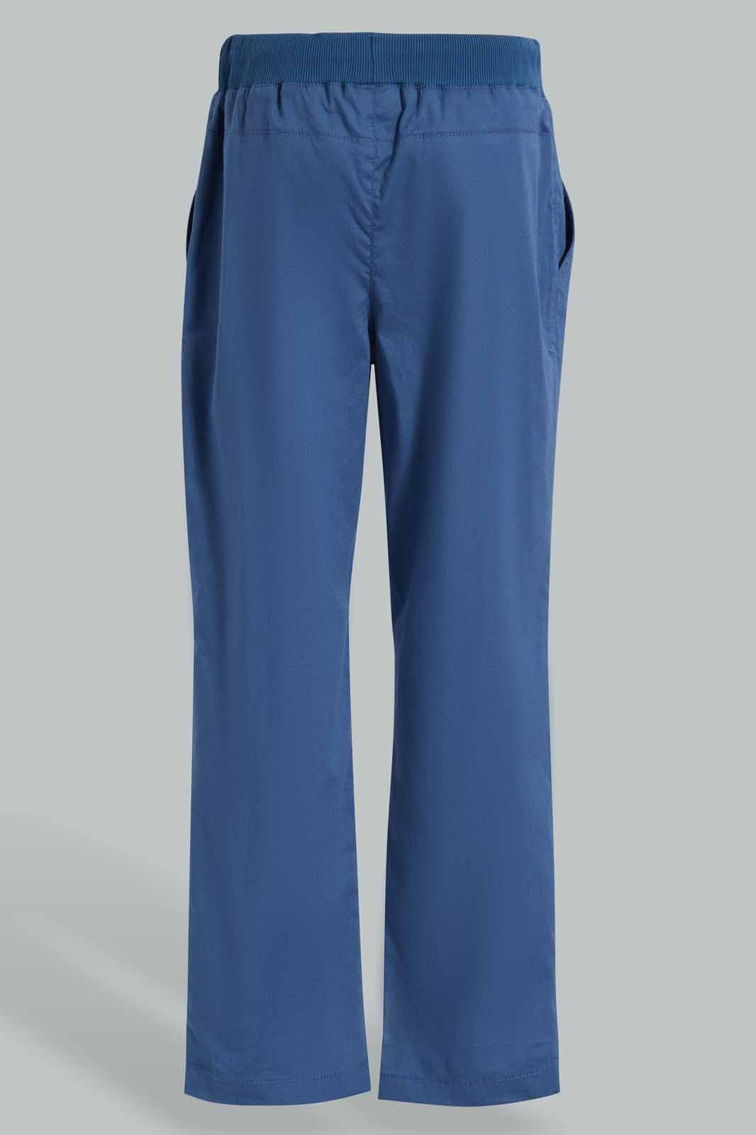 Redtag-Blue-Poplin-Pullon-Trousers-BOY-Trousers,-Category:Trousers,-Colour:Blue,-Deals:New-In,-Filter:Boys-(2-to-8-Yrs),-New-In-BOY-APL,-Non-Sale,-Section:Boys-(0-to-14Yrs),-W22O-Boys-2 to 8 Years