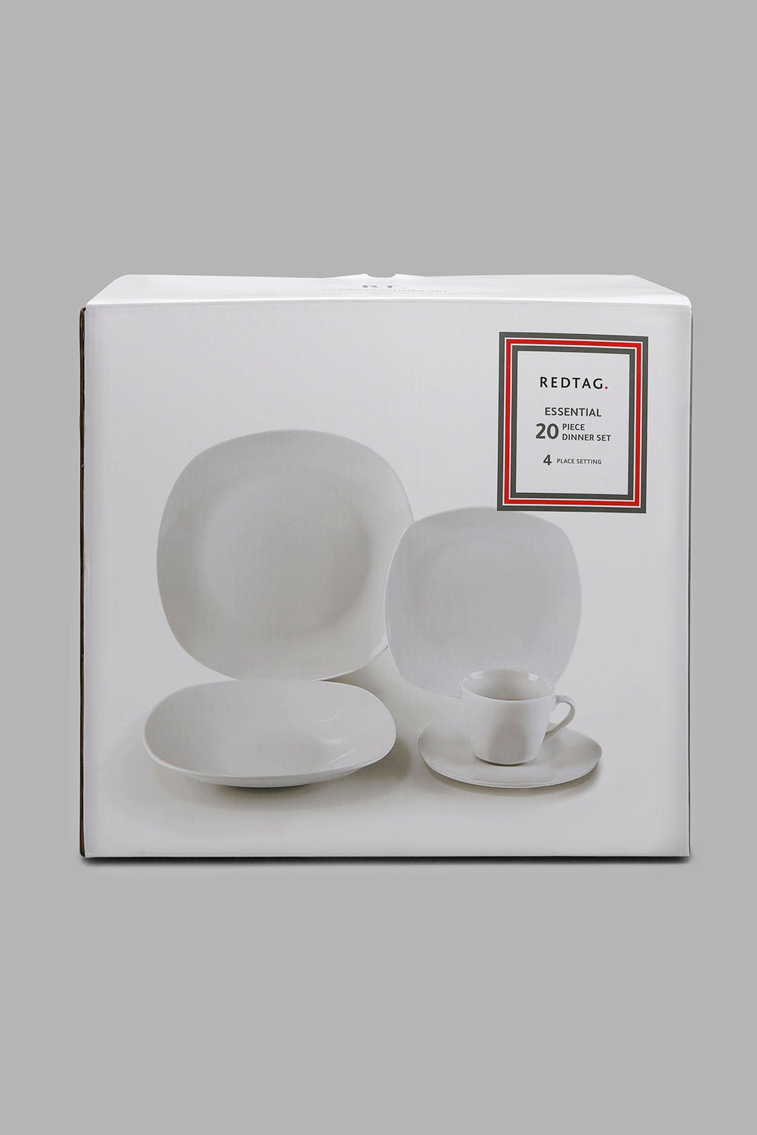 Redtag-White-Square-Dinner-Set-(20-Piece)-365,-Category:Dinner-Sets,-Colour:White,-Deals:New-In,-Filter:Home-Dining,-HMW-DIN-Crockery,-New-In-HMW-DIN,-Non-Sale,-Section:Homewares-Home-Dining-