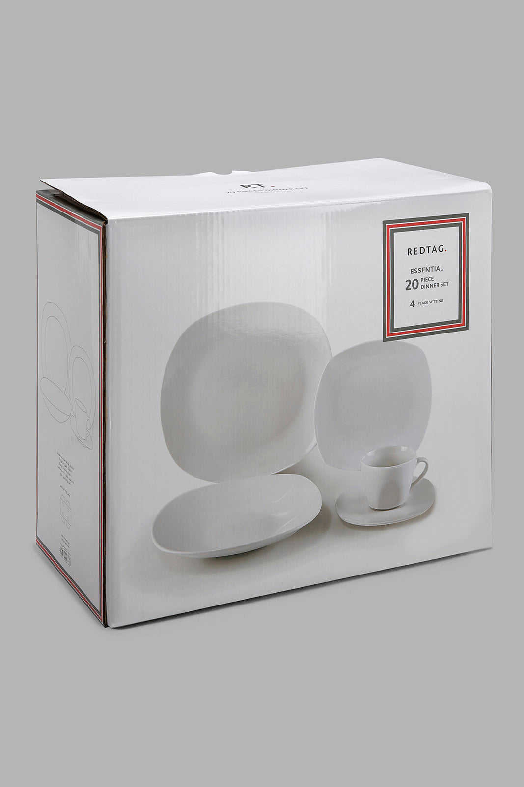 Redtag-White-Square-Dinner-Set-(20-Piece)-365,-Category:Dinner-Sets,-Colour:White,-Deals:New-In,-Filter:Home-Dining,-HMW-DIN-Crockery,-New-In-HMW-DIN,-Non-Sale,-Section:Homewares-Home-Dining-