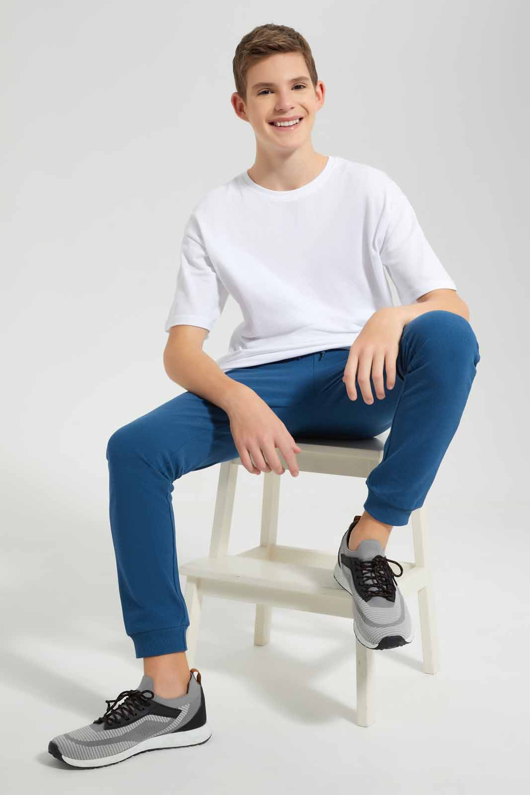 Redtag-Blue-Pique-Active-Pant-BSR-Joggers,-Category:Joggers,-Colour:Blue,-Deals:New-In,-Filter:Senior-Boys-(9-to-14-Yrs),-New-In-BSR-APL,-Non-Sale,-Section:Boys-(0-to-14Yrs),-VLM,-W22O-Senior-Boys-9 to 14 Years