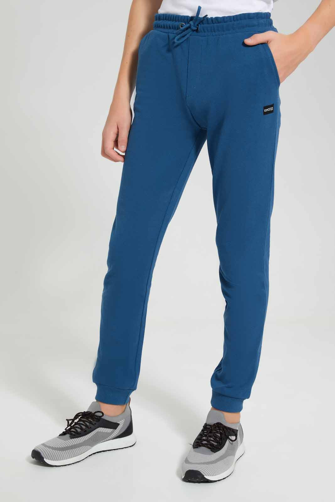 Redtag-Blue-Pique-Active-Pant-BSR-Joggers,-Category:Joggers,-Colour:Blue,-Deals:New-In,-Filter:Senior-Boys-(9-to-14-Yrs),-New-In-BSR-APL,-Non-Sale,-Section:Boys-(0-to-14Yrs),-VLM,-W22O-Senior-Boys-9 to 14 Years