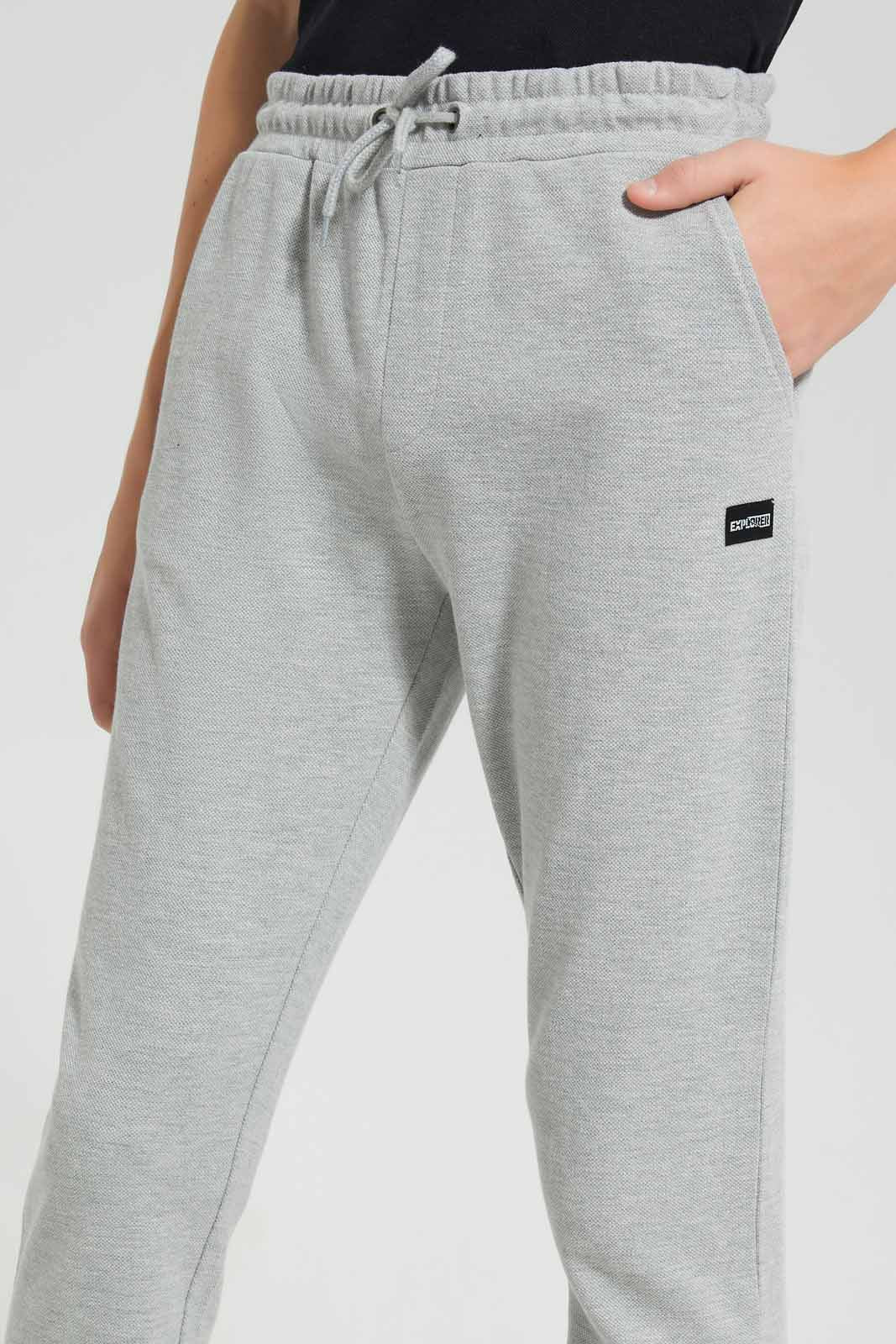 Redtag-Grey-Mel-Pique-Active-Pant-BSR-Joggers,-Category:Joggers,-Colour:Grey,-Deals:New-In,-Filter:Senior-Boys-(9-to-14-Yrs),-New-In-BSR-APL,-Non-Sale,-Section:Boys-(0-to-14Yrs),-VLM,-W22O-Senior-Boys-9 to 14 Years