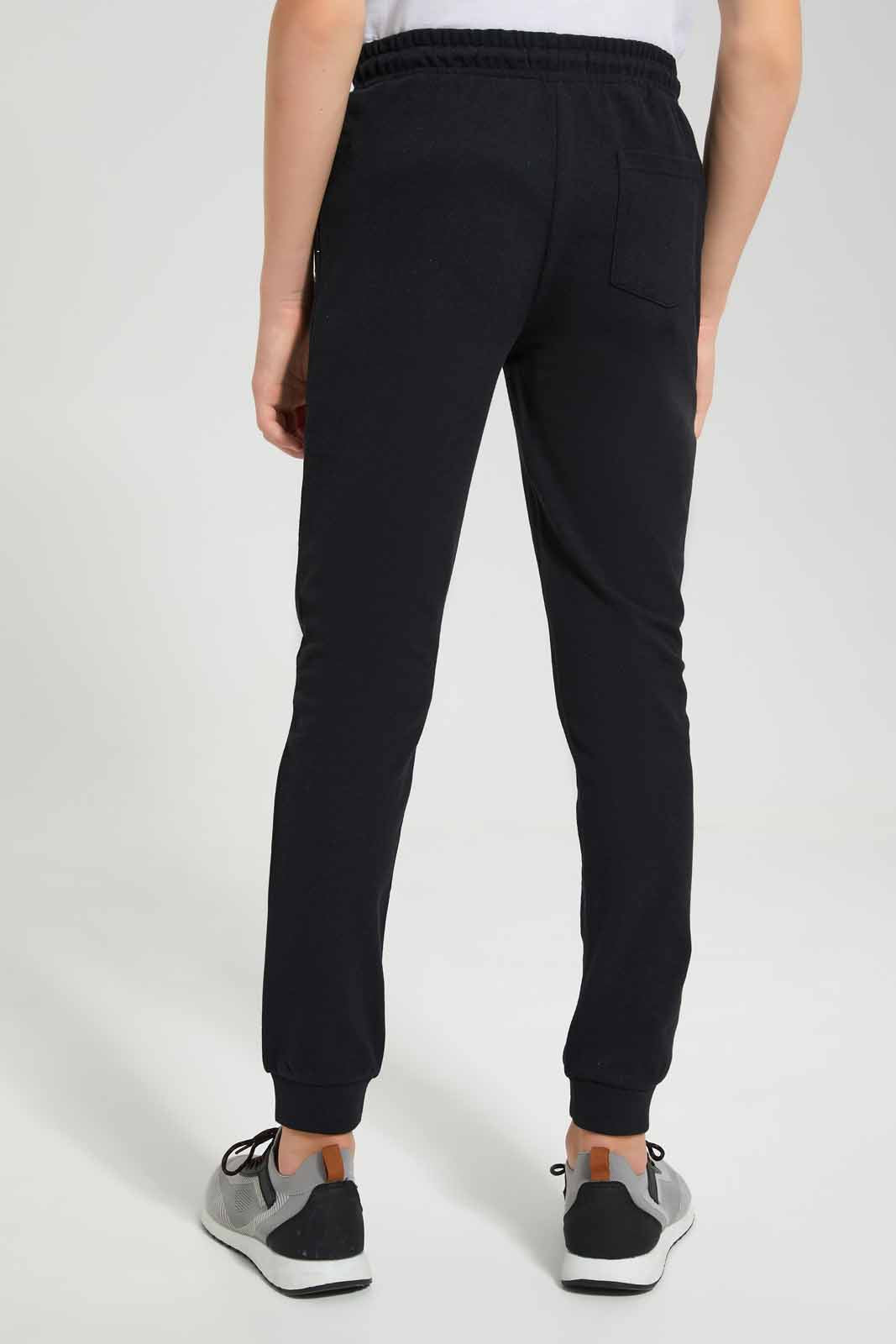 Redtag-Black-Pique-Active-Pant-BSR-Joggers,-Category:Joggers,-Colour:Black,-Deals:New-In,-Filter:Senior-Boys-(9-to-14-Yrs),-New-In-BSR-APL,-Non-Sale,-Section:Boys-(0-to-14Yrs),-VLM,-W22O-Senior-Boys-9 to 14 Years