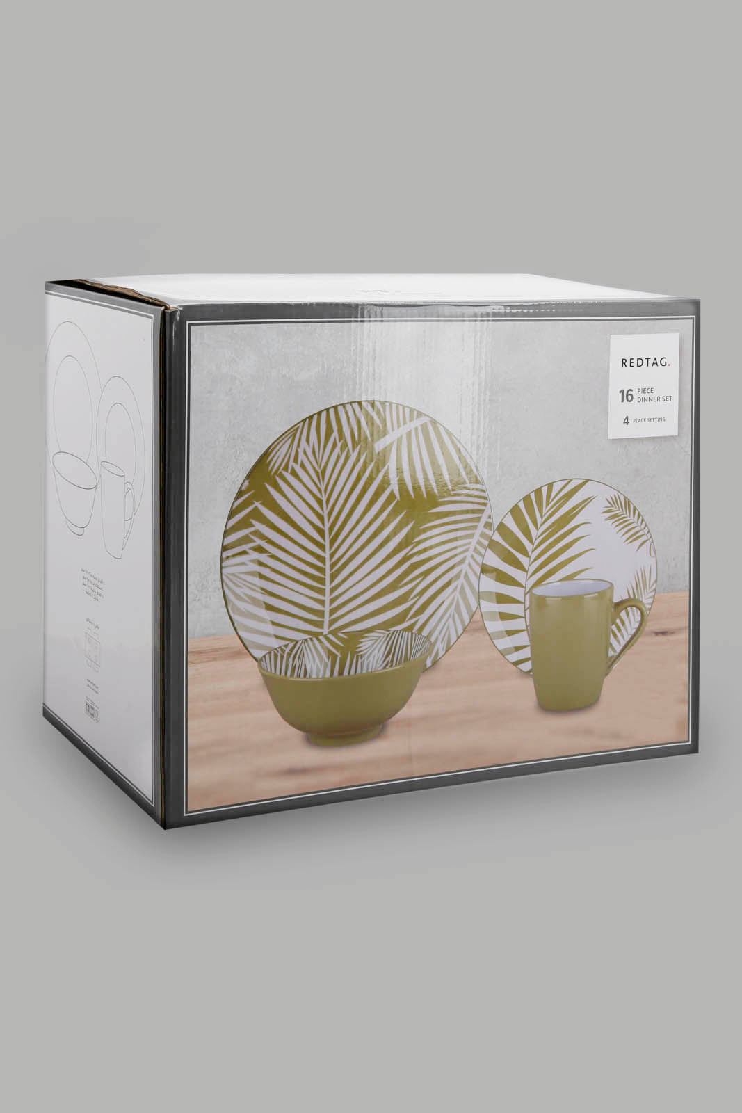 Redtag-Green-Leaf-Dinner-Set-(16Piece)-Category:Dinner-Sets,-Colour:Green,-Deals:New-In,-Filter:Home-Dining,-HMW-DIN-Crockery,-New-In-HMW-DIN,-Non-Sale,-Section:Homewares,-W22O-Home-Dining-