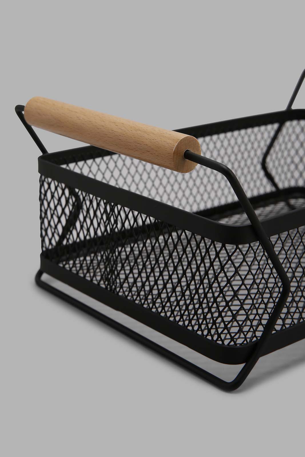 Redtag-Black-Rectangle-Basket-Category:Kitchen-Baskets,-Colour:Black,-Deals:New-In,-Filter:Home-Dining,-HMW-DIN-Kitchen-Accessories,-N/A,-New-In-HMW-DIN,-Non-Sale,-Section:Homewares,-W22A-Home-Dining-