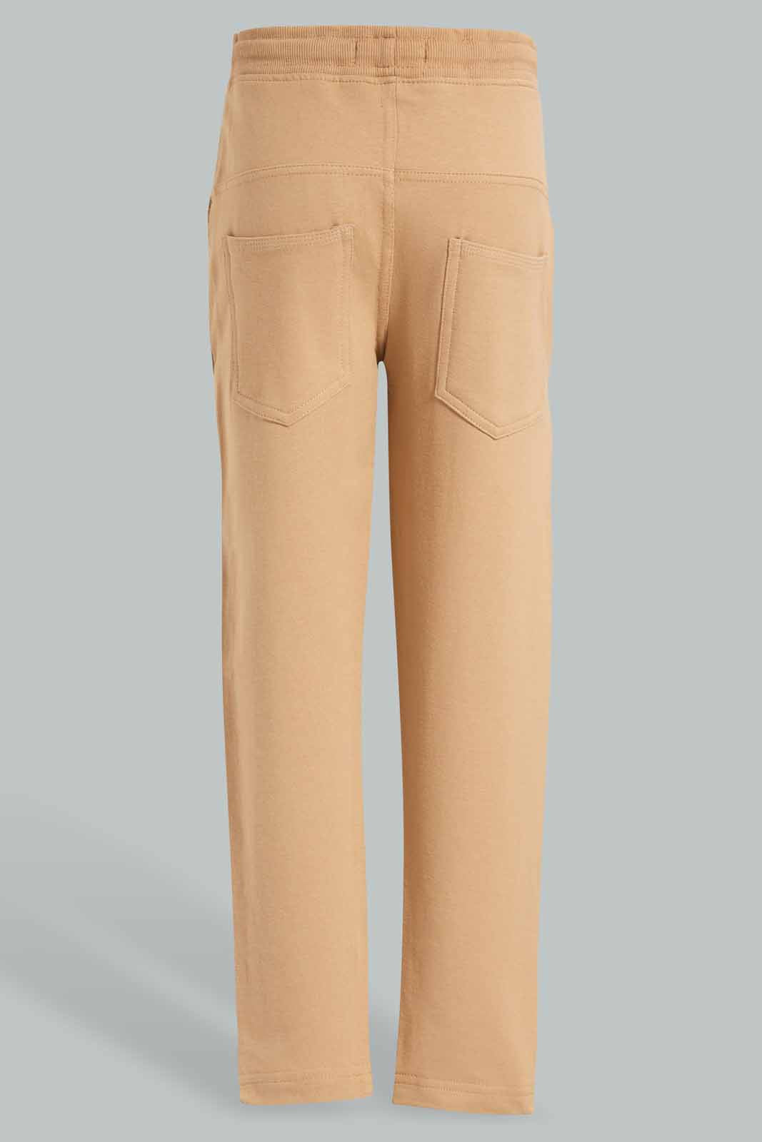 Redtag-Beige-5-Pocket-Stretch-Terry-Pants-BOY-Joggers,-Category:Joggers,-Colour:Beige,-Deals:New-In,-Filter:Boys-(2-to-8-Yrs),-New-In-BOY-APL,-Non-Sale,-Section:Boys-(0-to-14Yrs),-W22O-Boys-2 to 8 Years