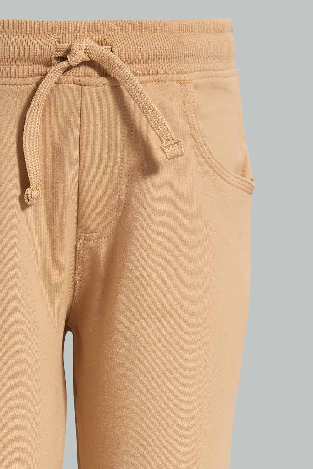 Redtag-Beige-5-Pocket-Stretch-Terry-Pants-BOY-Joggers,-Category:Joggers,-Colour:Beige,-Deals:New-In,-Filter:Boys-(2-to-8-Yrs),-New-In-BOY-APL,-Non-Sale,-Section:Boys-(0-to-14Yrs),-W22O-Boys-2 to 8 Years