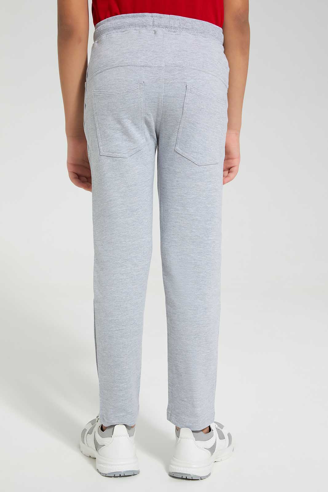 Redtag-Grey-5-Pocket-Stretch-Terry-Pants-BOY-Joggers,-Category:Joggers,-Colour:Grey,-Deals:New-In,-Filter:Boys-(2-to-8-Yrs),-New-In-BOY-APL,-Non-Sale,-Section:Boys-(0-to-14Yrs),-W22O-Boys-2 to 8 Years