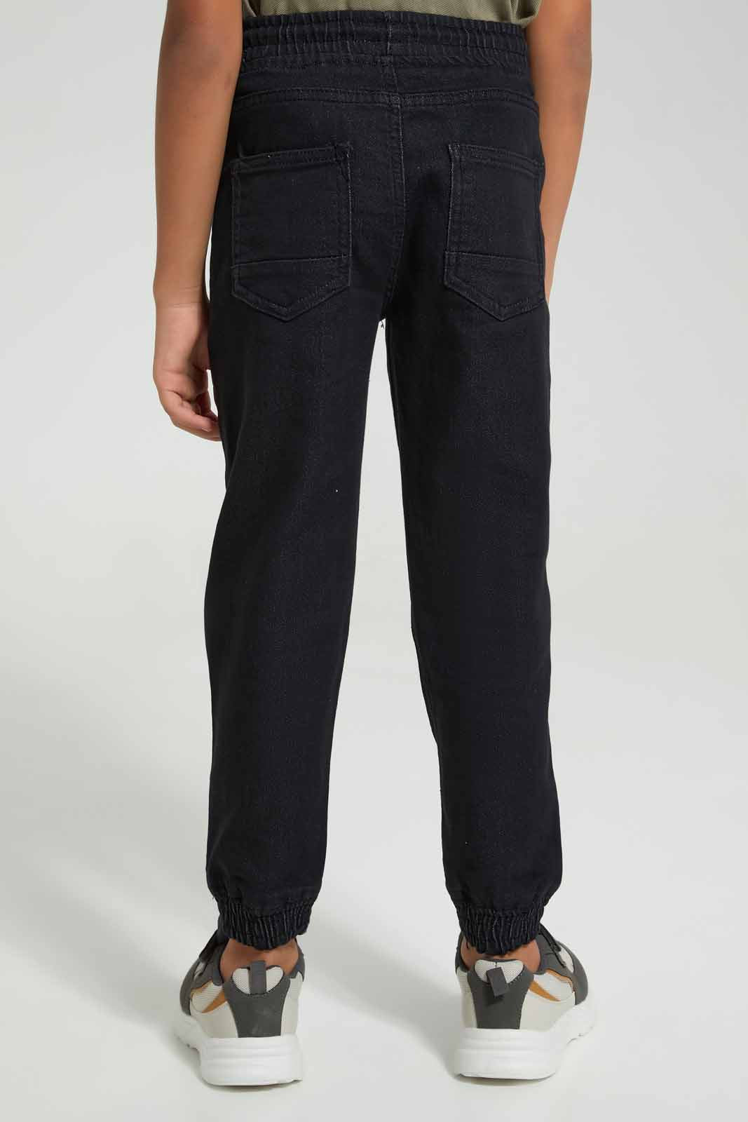 Redtag-Black-Elasticated-Waist-Jogger-Jean-BOY-Jeans,-Category:Jeans,-Colour:Black,-Deals:New-In,-Filter:Boys-(2-to-8-Yrs),-FIT-WALL-(FTW),-New-In-BOY-APL,-Non-Sale,-Section:Boys-(0-to-14Yrs),-W22O-Boys-2 to 8 Years