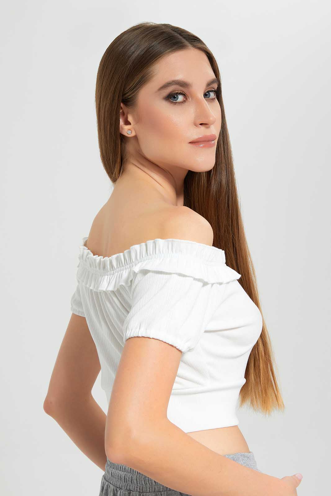 Redtag-White-Off-Shoulder-Crop-Top-Category:Tops,-Colour:White,-Deals:New-In,-Filter:Women's-Clothing,-LEC,-LEC-Tops,-New-In-LEC,-Non-Sale,-Section:Women,-W22O-Women's-