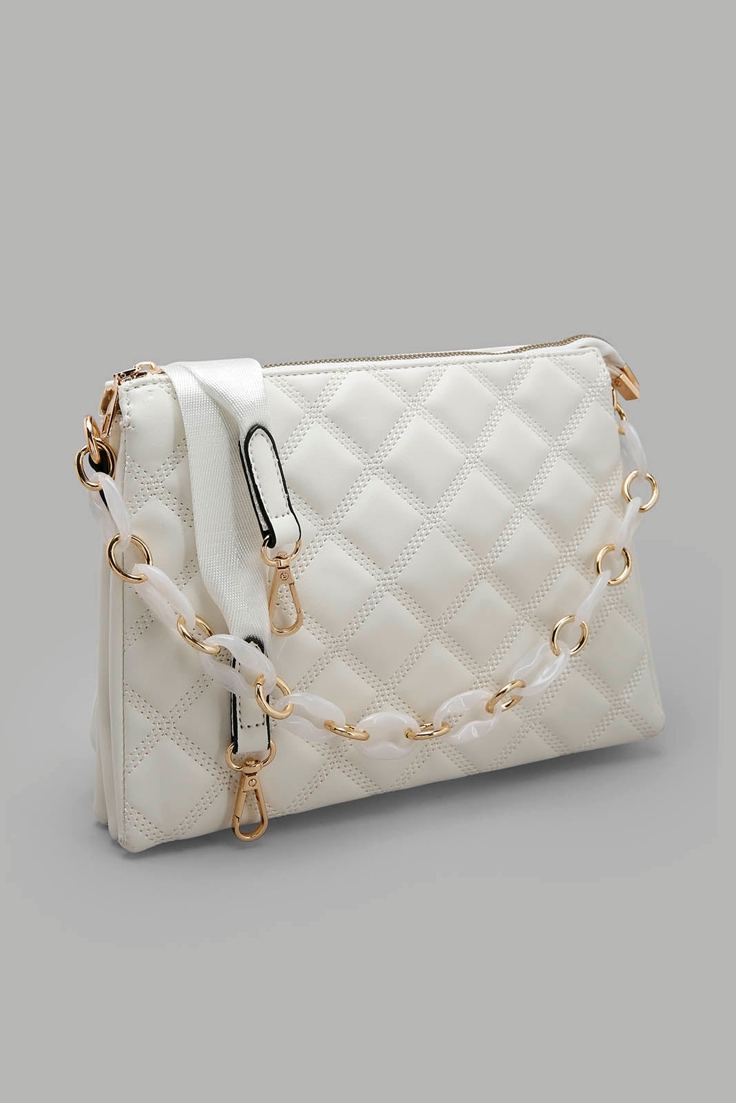 Redtag-White-Cross-Body-Bag-Category:Bags,-Colour:White,-Filter:Women's-Accessories,-New-In,-New-In-Women-ACC,-Non-Sale,-Section:Women,-W22O,-Women-Bags-Women-