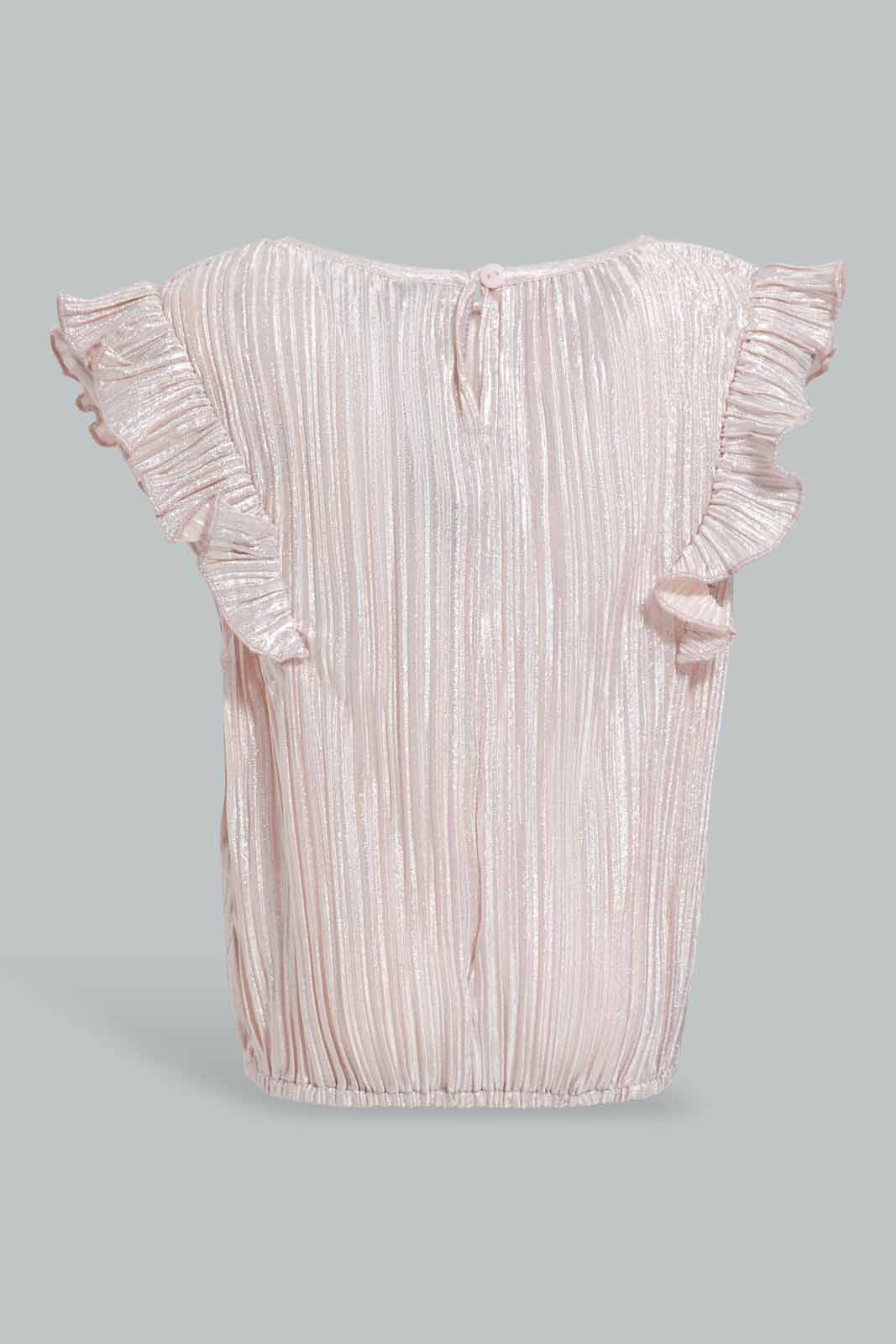 Redtag-Gold-Frilled-Top-With-Pleated-Trouser-Category:Sets,-Colour:Gold,-Deals:New-In,-EID,-Filter:Infant-Girls-(3-to-24-Mths),-ING-Sets,-New-In-ING-APL,-Non-Sale,-Section:Girls-(0-to-14Yrs),-W22O-Infant-Girls-3 to 24 Months