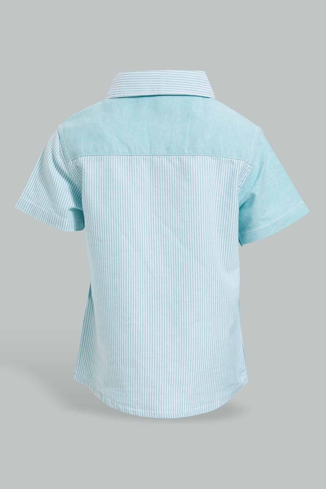Redtag-Green-Shirts-With-Trouser-Shorts-Set-(2-Pcs-Set)-Category:Sets,-Colour:Green,-Deals:New-In,-EID,-Filter:Infant-Boys-(3-to-24-Mths),-INB-Sets,-New-In-INB-APL,-Non-Sale,-Section:Boys-(0-to-14Yrs),-W22O-Infant-Boys-3 to 24 Months