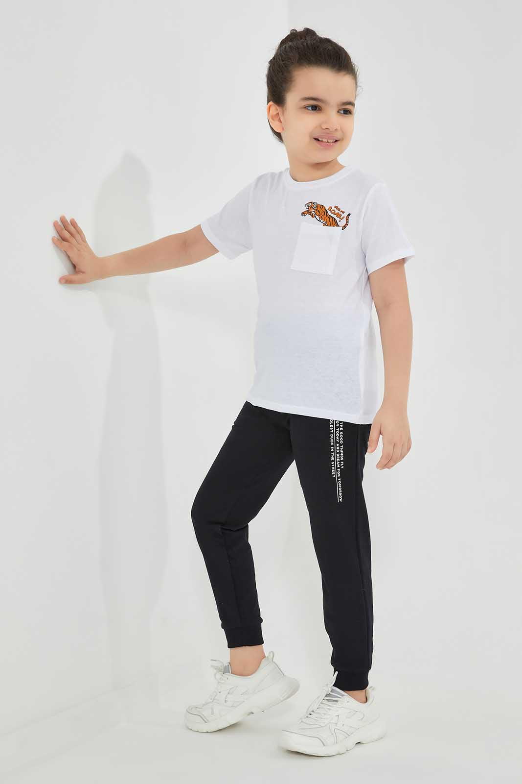 Redtag-Black-Jogpant-With-Print-BOY-Joggers,-Category:Joggers,-Colour:Black,-Deals:New-In,-Filter:Boys-(2-to-8-Yrs),-New-In-BOY-APL,-Non-Sale,-Section:Boys-(0-to-14Yrs),-TBL,-W22O-Boys-2 to 8 Years