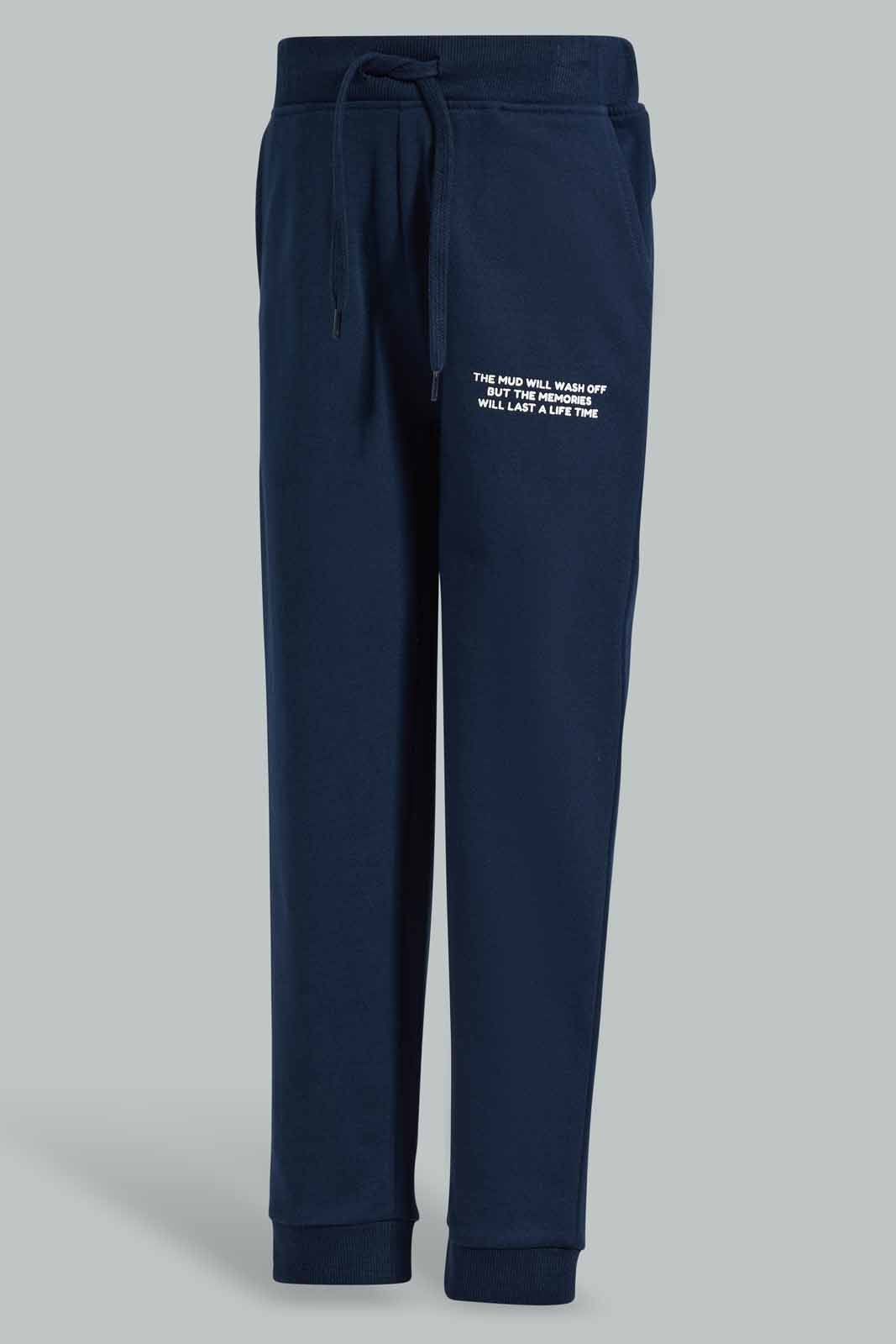 Redtag-Navy-Jogpant-With-Print-BOY-Joggers,-Category:Joggers,-Colour:Navy,-Deals:New-In,-Filter:Boys-(2-to-8-Yrs),-New-In-BOY-APL,-Non-Sale,-Section:Boys-(0-to-14Yrs),-TBL,-W22O-Boys-2 to 8 Years