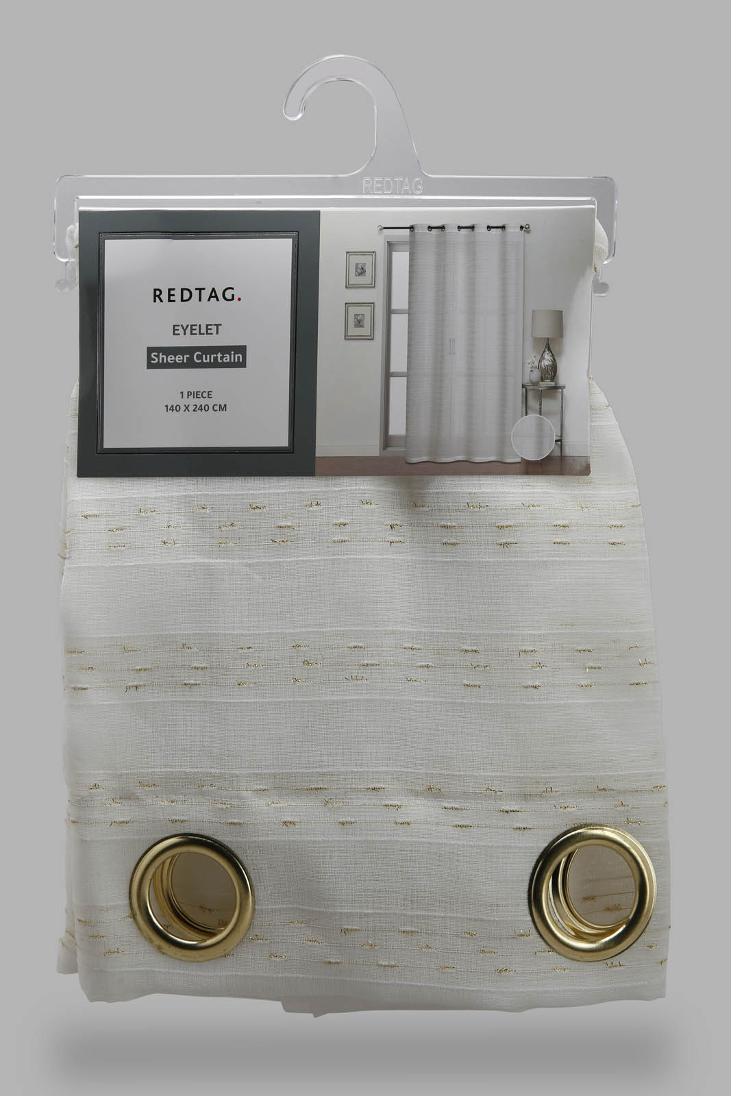 Redtag-Ivory-1-Piece-Sheer-Curtain-Category:Curtains,-Colour:Ivory,-Deals:New-In,-Filter:Home-Bedroom,-HMW-BED-Curtains,-New-In-HMW-BED,-Non-Sale,-Section:Homewares,-W22O-Home-Bedroom-