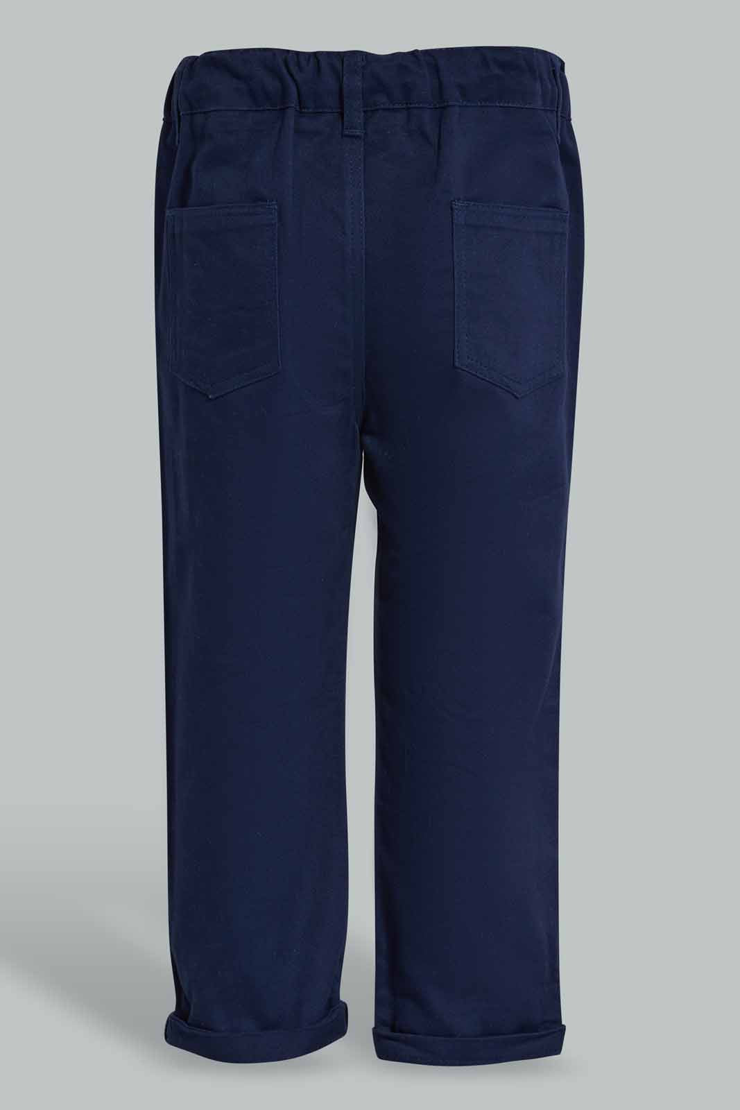 Redtag-Navy-Chino-Category:Trousers,-Colour:Navy,-Deals:New-In,-EID,-Filter:Infant-Boys-(3-to-24-Mths),-INB-Trousers,-New-In-INB-APL,-Non-Sale,-Section:Boys-(0-to-14Yrs),-W22O-Infant-Boys-3 to 24 Months