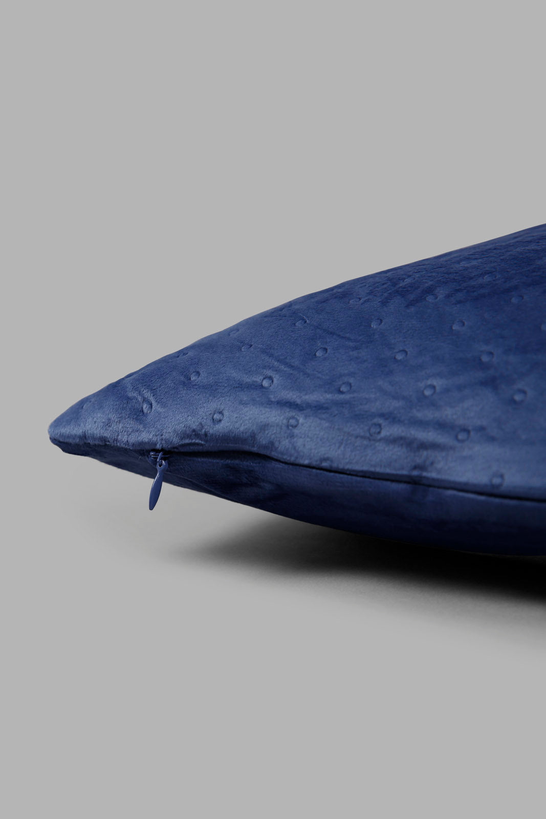Redtag-Blue-Dotted-Plain-Velvet-Cushion-Category:Cushions,-Colour:Blue,-Deals:New-In,-Filter:Home-Bedroom,-HMW-BED-Cushions,-New-In-HMW-BED,-Non-Sale,-Section:Homewares,-W22A-Home-Bedroom-