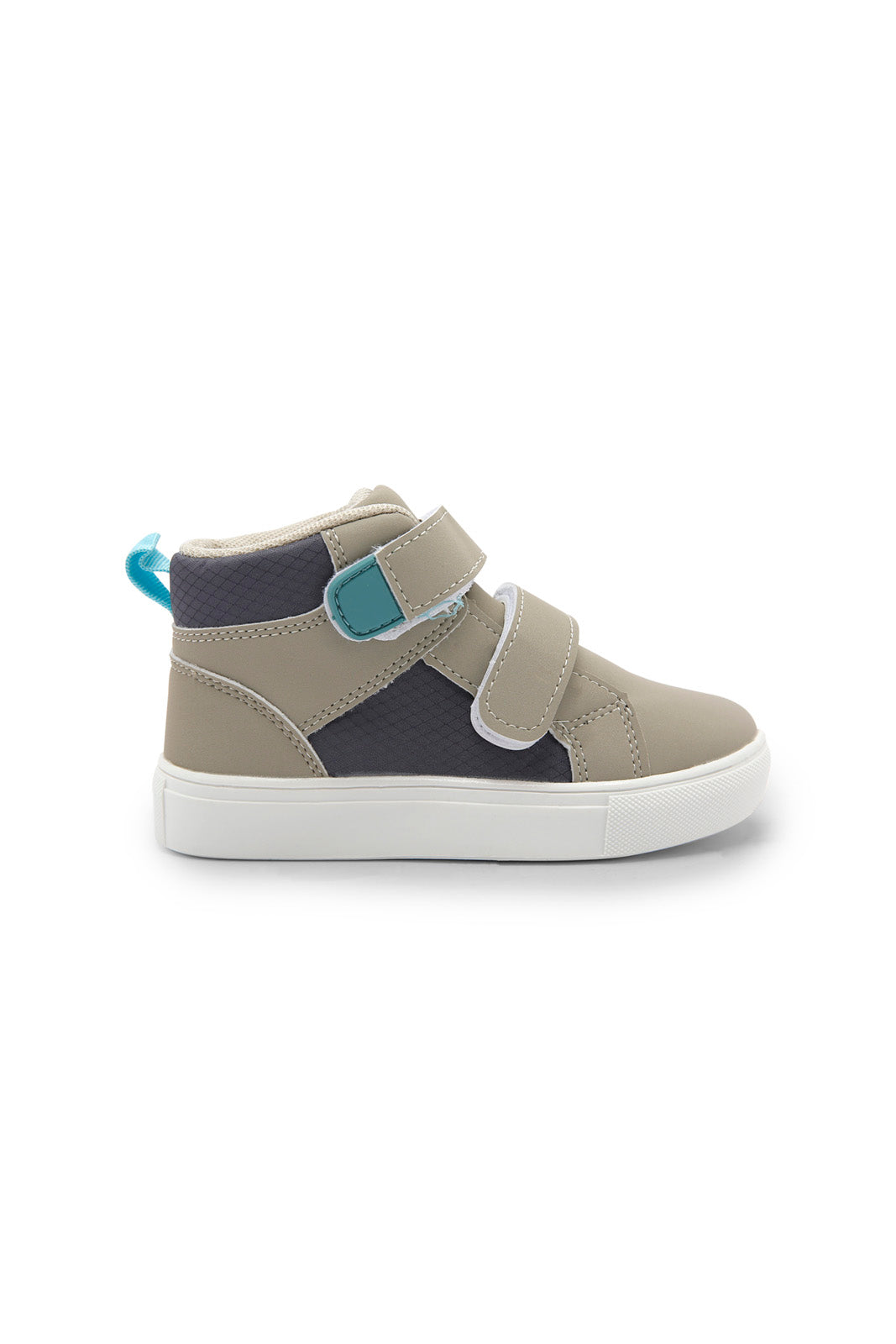 Redtag-Grey-Velcro-Strap-High-Top-Boots-Category:Boots,-Colour:Grey,-Deals:New-In,-Dept:Boys,-Filter:Boys-Footwear-(1-to-3-Yrs),-INB-Boots,-New-In-INB-FOO,-Non-Sale,-Section:Boys-(0-to-14Yrs),-W22B-Infant-Boys-1 to 3 Years