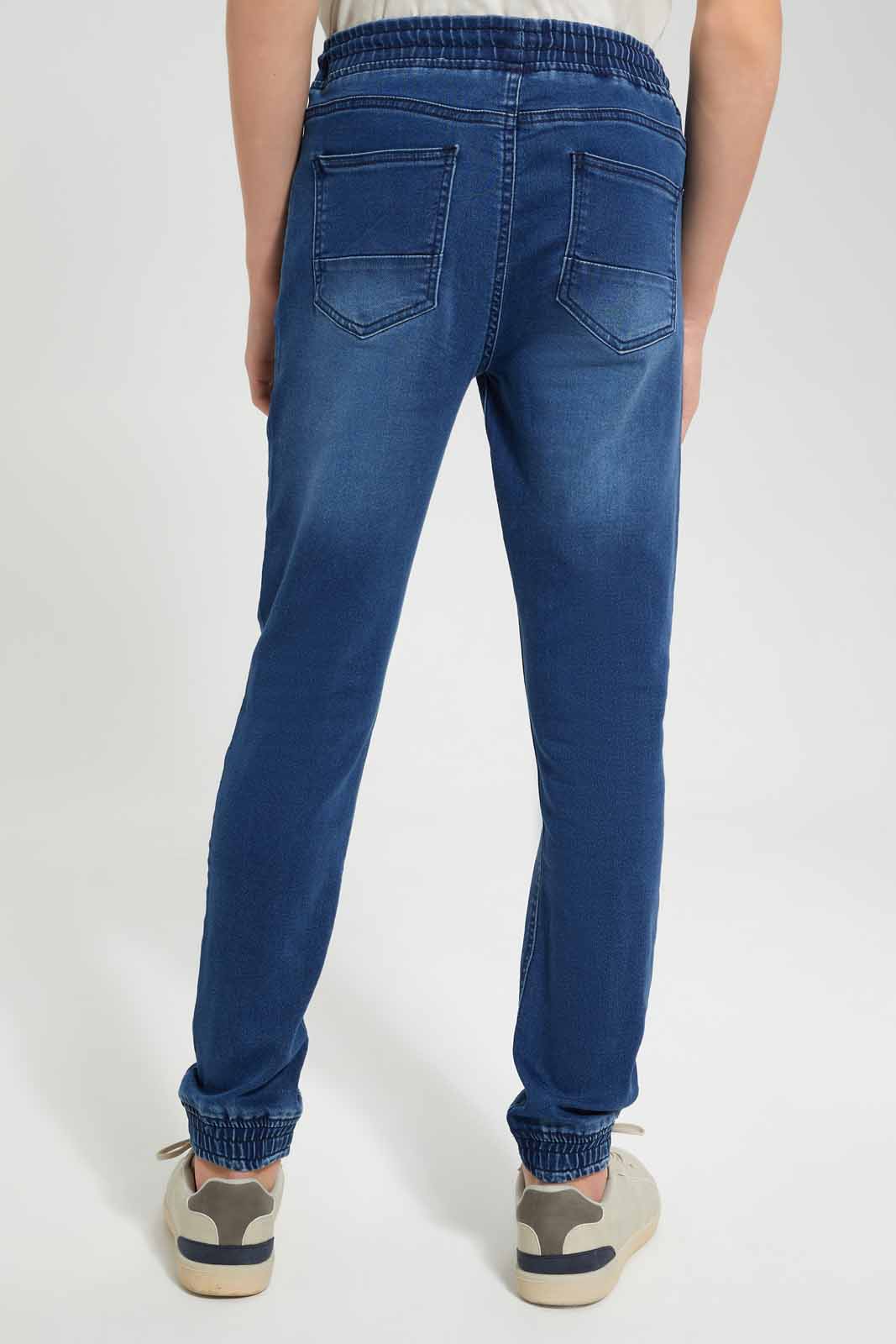 Redtag-Blue-Jogger-Knit-Denim-With-Cuff-BSR-Jeans,-Category:Jeans,-Colour:Blue,-Deals:New-In,-Filter:Senior-Boys-(9-to-14-Yrs),-FIT-WALL-(FTW),-New-In-BSR-APL,-Non-Sale,-Section:Boys-(0-to-14Yrs),-W22O-Senior-Boys-9 to 14 Years