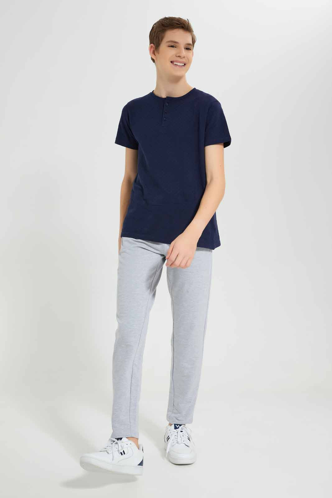 Redtag-Grey-Mel-Stretch-Active-Pants-BSR-Joggers,-Category:Joggers,-Colour:Grey,-Deals:New-In,-Filter:Senior-Boys-(8-to-14-Yrs),-New-In-BSR-APL,-Non-Sale,-Section:Boys-(0-to-14Yrs),-W22O-Senior-Boys-9 to 14 Years