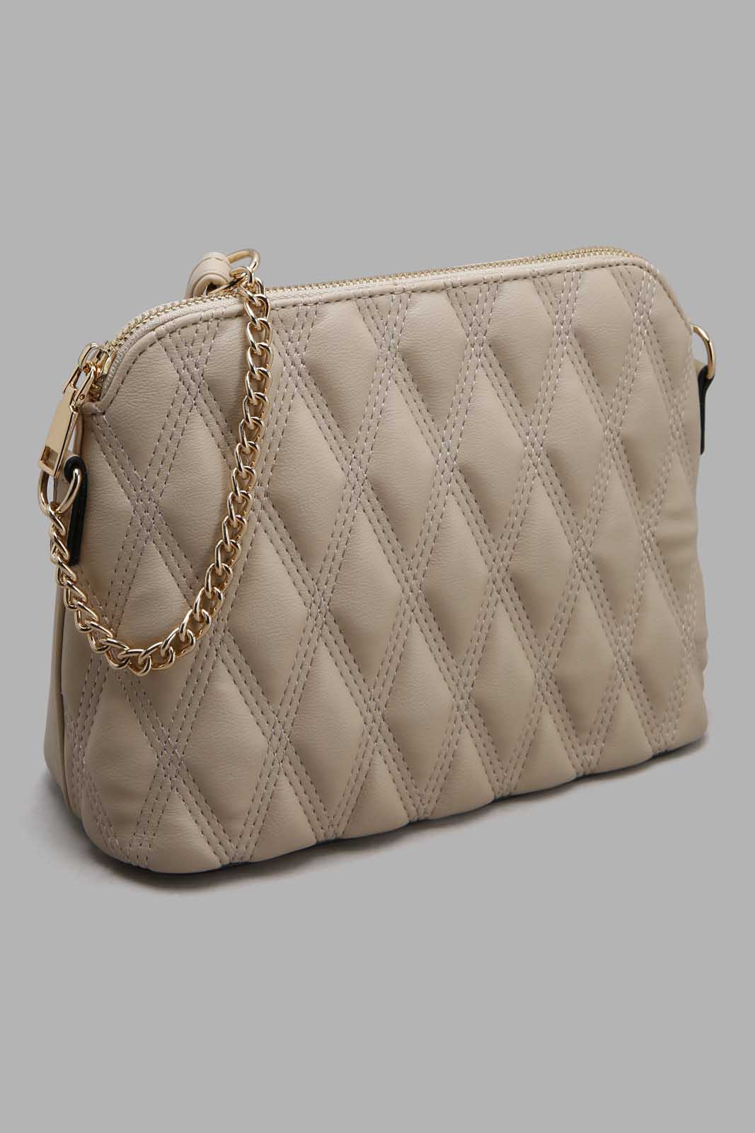 Redtag-Beige-Quilted-Cross-Body-Bag-Category:Bags,-Colour:Beige,-Filter:Women's-Accessories,-New-In,-New-In-Women-ACC,-Non-Sale,-Section:Women,-W22O,-Women-Bags-Women-