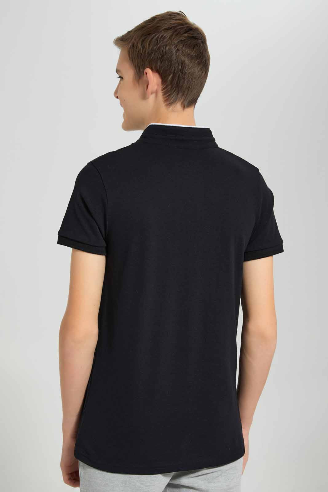 Redtag-Black-Table-Polo-BSR-Polo-T-Shirts,-Category:Polo-T-Shirts,-Colour:Black,-Deals:New-In,-Filter:Senior-Boys-(9-to-14-Yrs),-New-In-BSR-APL,-Non-Sale,-Section:Boys-(0-to-14Yrs),-TBL,-W22O-Senior-Boys-9 to 14 Years