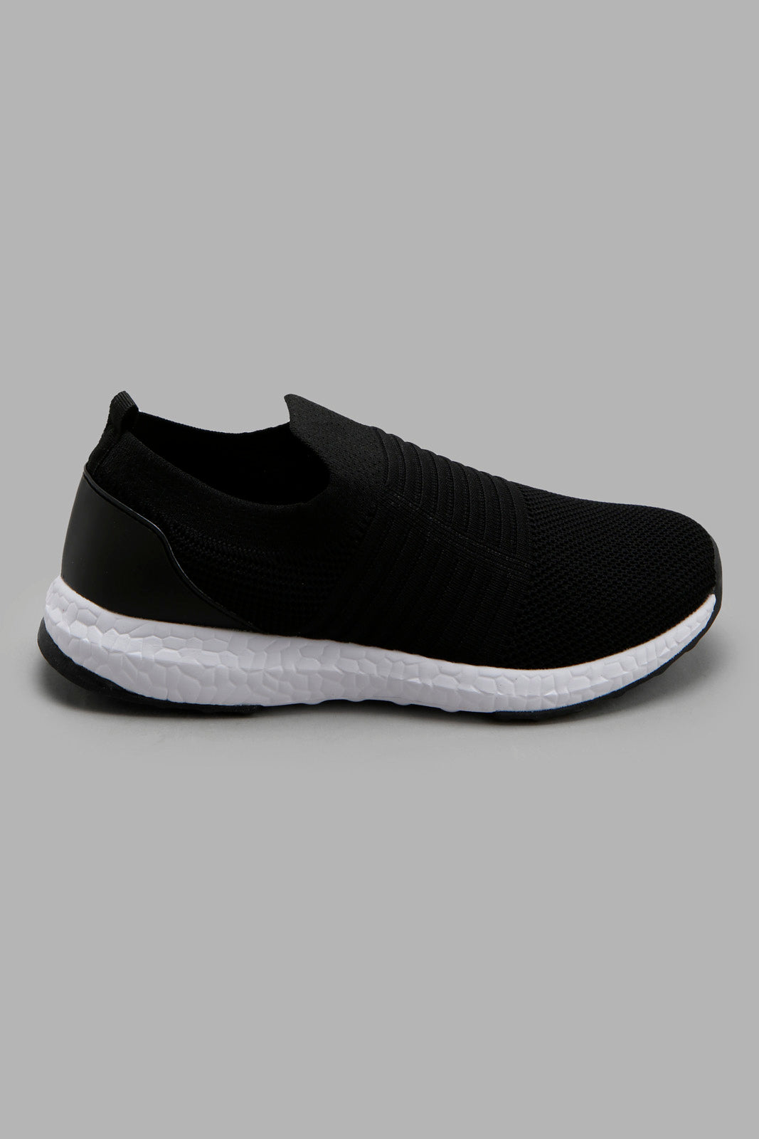 Redtag-Black-Knit-Slip-On-BSR-Trainers,-Category:Trainers,-Colour:Black,-Deals:New-In,-Filter:Boys-Footwear-(5-to-14-Yrs),-New-In-BSR-FOO,-Non-Sale,-Section:Boys-(0-to-14Yrs),-W22A-Senior-Boys-5 to 14 Years