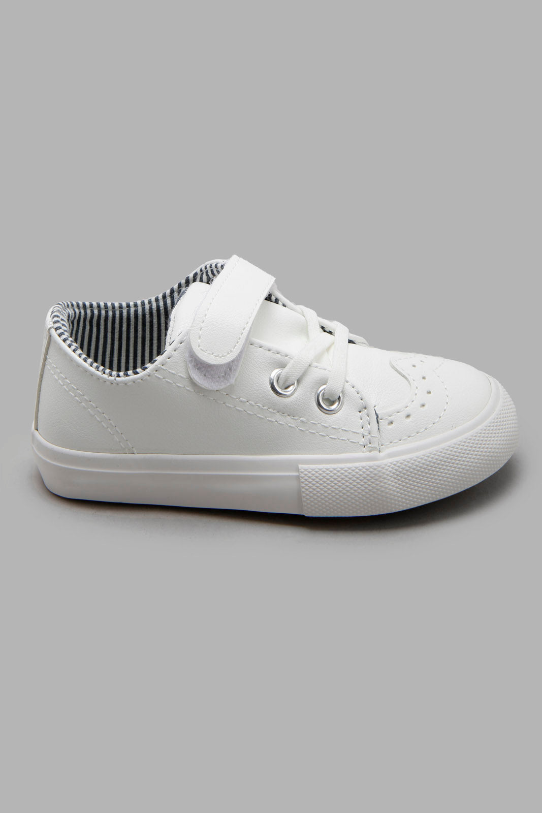 Redtag-White-Sneaker-Category:Shoes,-Colour:White,-Deals:New-In,-Filter:Boys-Footwear-(1-to-3-Yrs),-INB-Shoes,-New-In-INB-FOO,-Non-Sale,-Section:Boys-(0-to-14Yrs),-W22A-Infant-Boys-1 to 3 Years