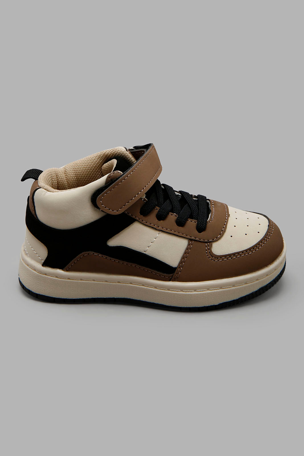 Redtag-White-High-Top-Boots-Category:Boots,-Colour:Brown,-Deals:New-In,-Filter:Boys-Footwear-(1-to-3-Yrs),-INB-Boots,-New-In-INB-FOO,-Non-Sale,-Section:Boys-(0-to-14Yrs),-W22A-Infant-Boys-1 to 3 Years