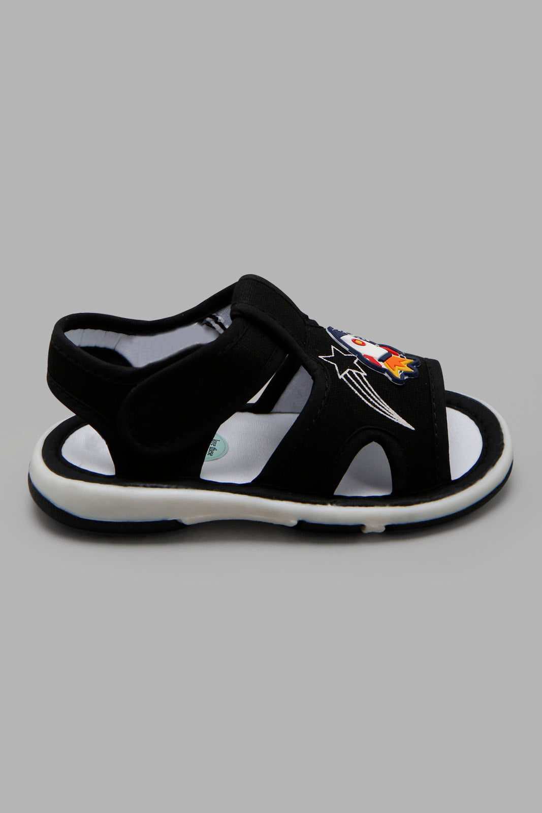 Redtag-Black-Logo-Patch-Pump-Category:Trainers,-Colour:Black,-Deals:New-In,-Filter:Boys-Footwear-(1-to-3-Yrs),-INB-Trainers,-New-In-INB-FOO,-Non-Sale,-Section:Boys-(0-to-14Yrs),-W22A-Infant-Boys-1 to 3 Years