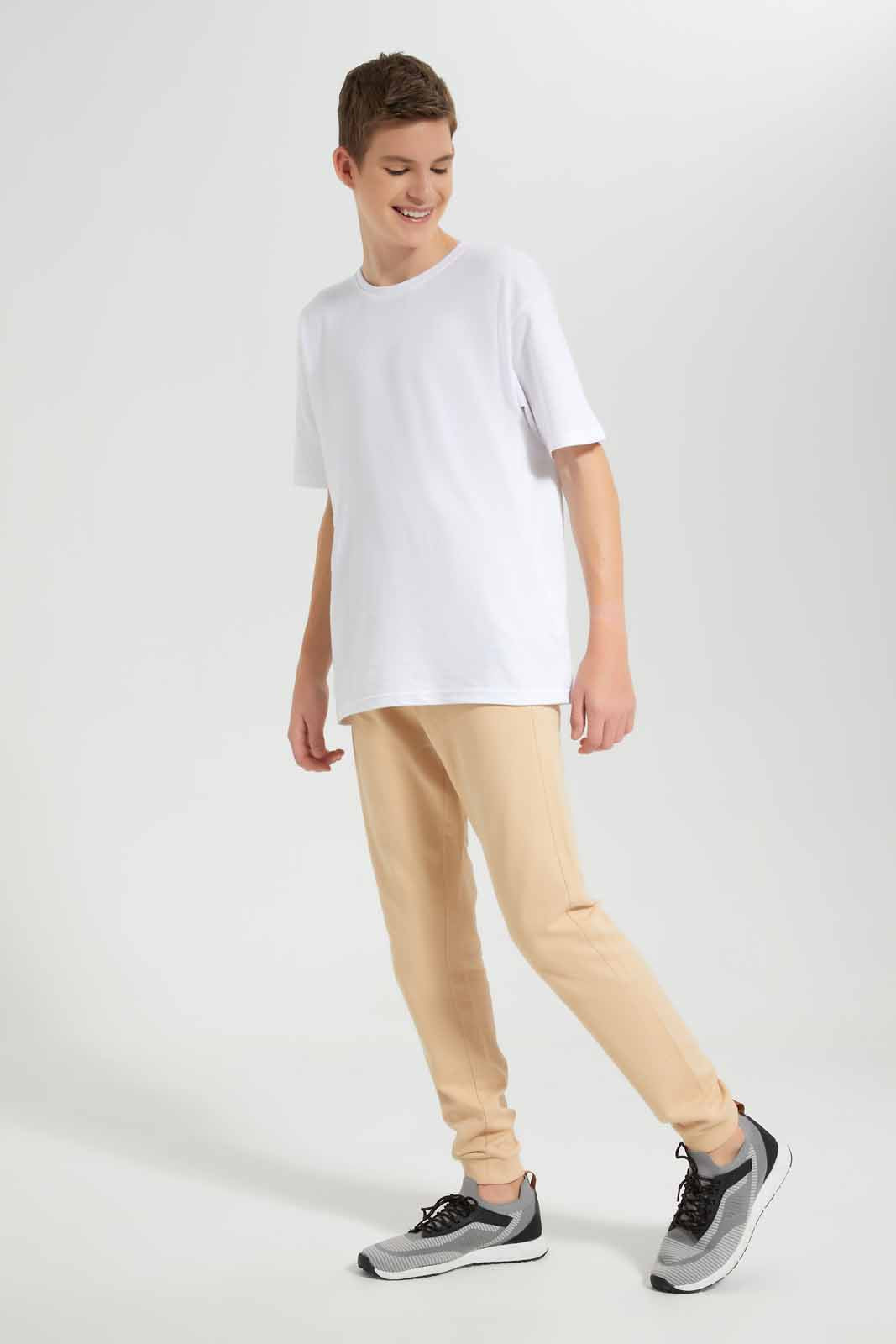 Redtag-Beige-Table-Active-Pant-BSR-Joggers,-Category:Joggers,-Colour:Beige,-Deals:New-In,-Filter:Senior-Boys-(9-to-14-Yrs),-New-In-BSR-APL,-Non-Sale,-Section:Boys-(0-to-14Yrs),-TBL,-W22O-Senior-Boys-9 to 14 Years