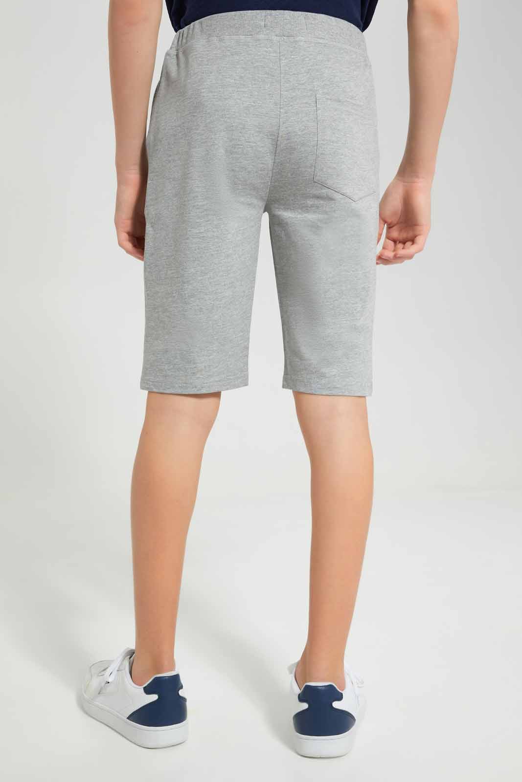 Redtag-Grey-Mel-Table-Active-Shorts-BSR-Shorts,-Category:Shorts,-Colour:Grey,-Deals:New-In,-Filter:Senior-Boys-(8-to-14-Yrs),-New-In-BSR-APL,-Non-Sale,-Section:Boys-(0-to-14Yrs),-TBL,-W22O-Senior-Boys-9 to 14 Years