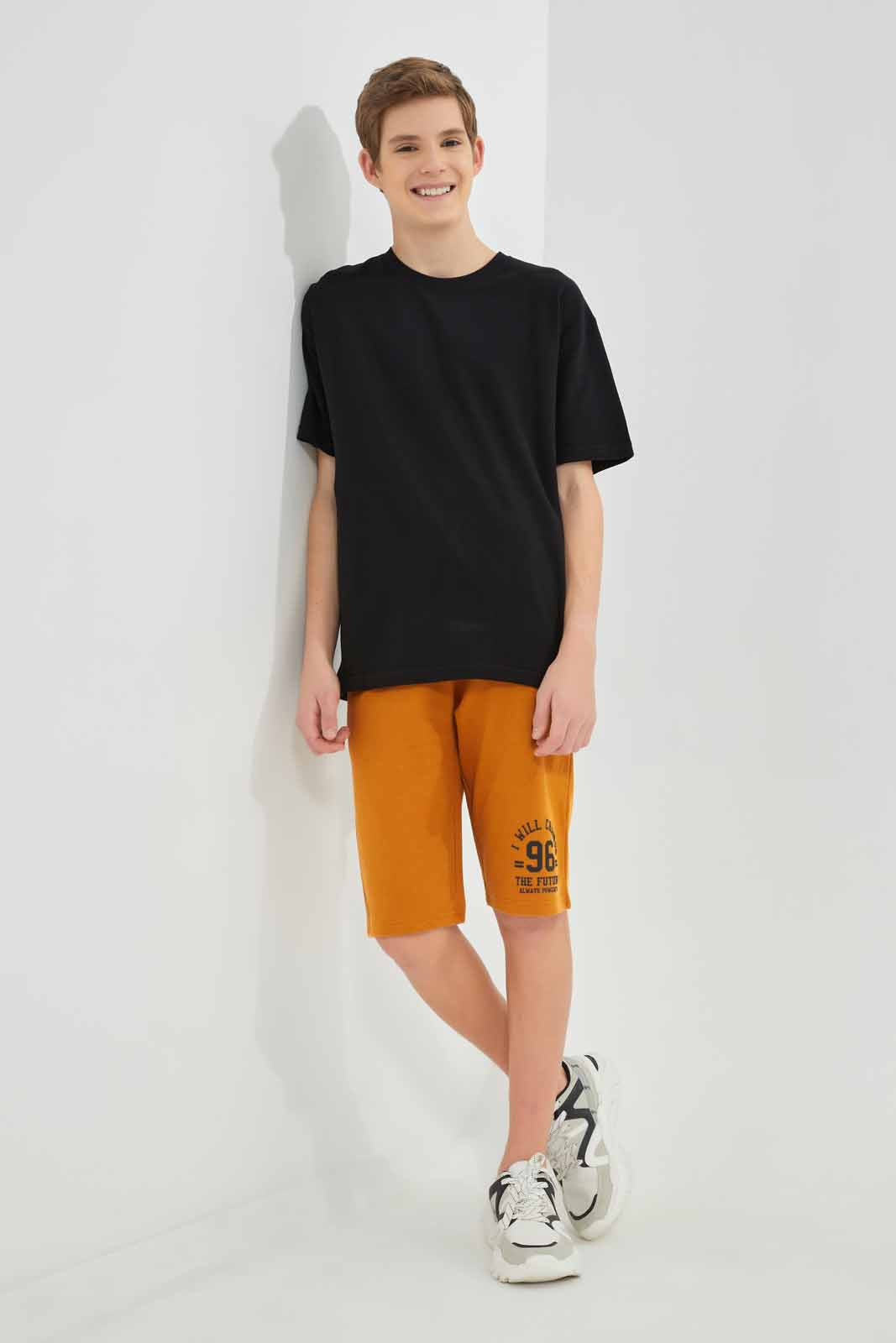 Redtag-Mustard-Table-Active-Shorts-BSR-Shorts,-Category:Shorts,-Colour:Mustard,-Deals:New-In,-Filter:Senior-Boys-(8-to-14-Yrs),-New-In-BSR-APL,-Non-Sale,-Section:Boys-(0-to-14Yrs),-TBL,-W22O-Senior-Boys-9 to 14 Years