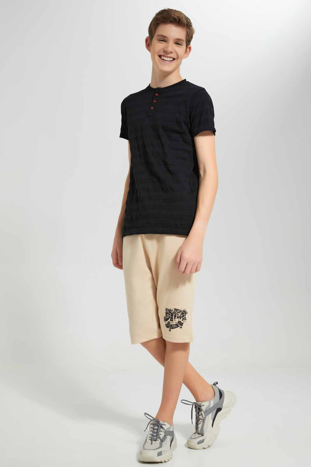 Redtag-Beige-Table-Active-Shorts-BSR-Shorts,-Category:Shorts,-Colour:Beige,-Deals:New-In,-Filter:Senior-Boys-(8-to-14-Yrs),-New-In-BSR-APL,-Non-Sale,-Section:Boys-(0-to-14Yrs),-TBL,-W22O-Senior-Boys-9 to 14 Years