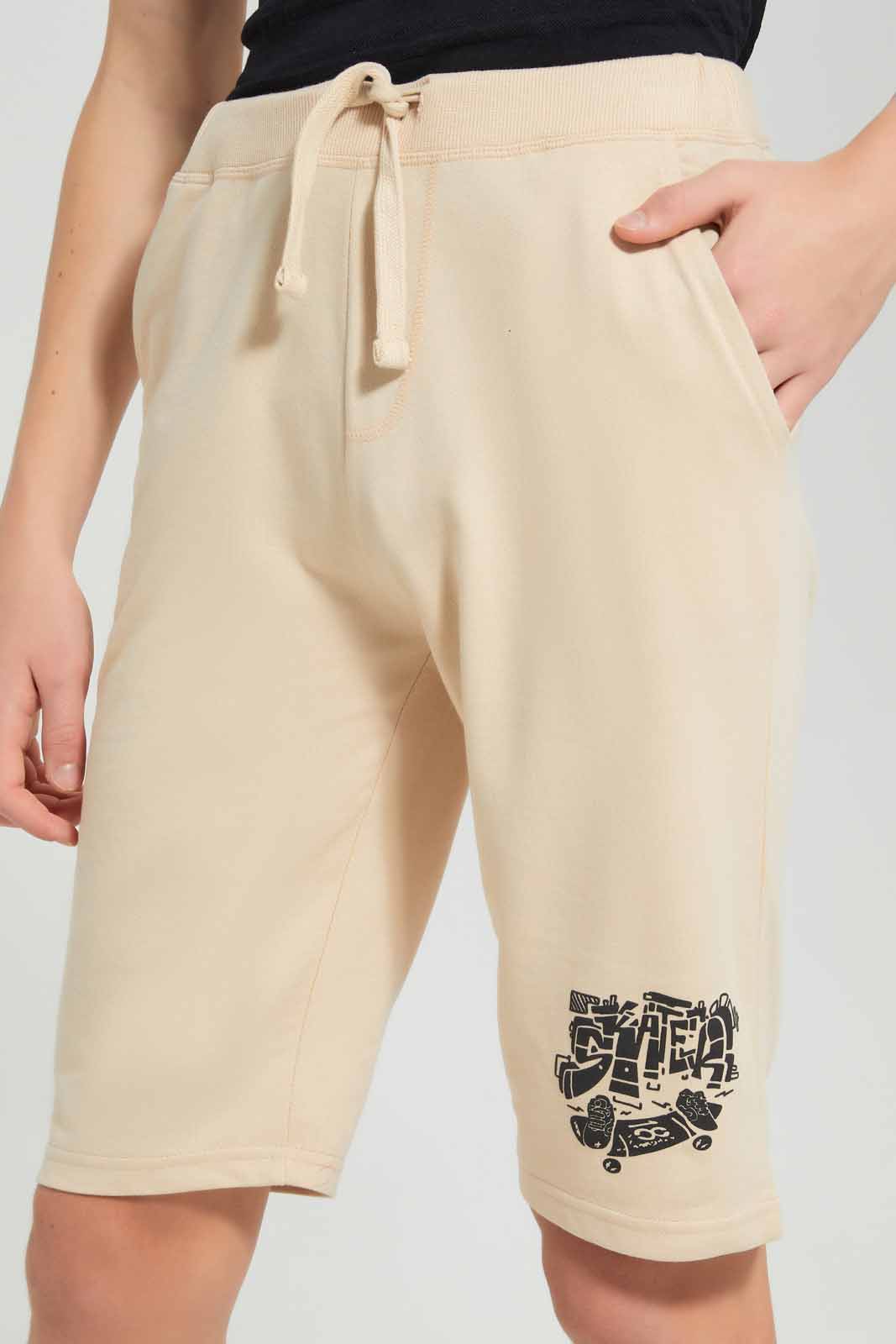 Redtag-Beige-Table-Active-Shorts-BSR-Shorts,-Category:Shorts,-Colour:Beige,-Deals:New-In,-Filter:Senior-Boys-(8-to-14-Yrs),-New-In-BSR-APL,-Non-Sale,-Section:Boys-(0-to-14Yrs),-TBL,-W22O-Senior-Boys-9 to 14 Years