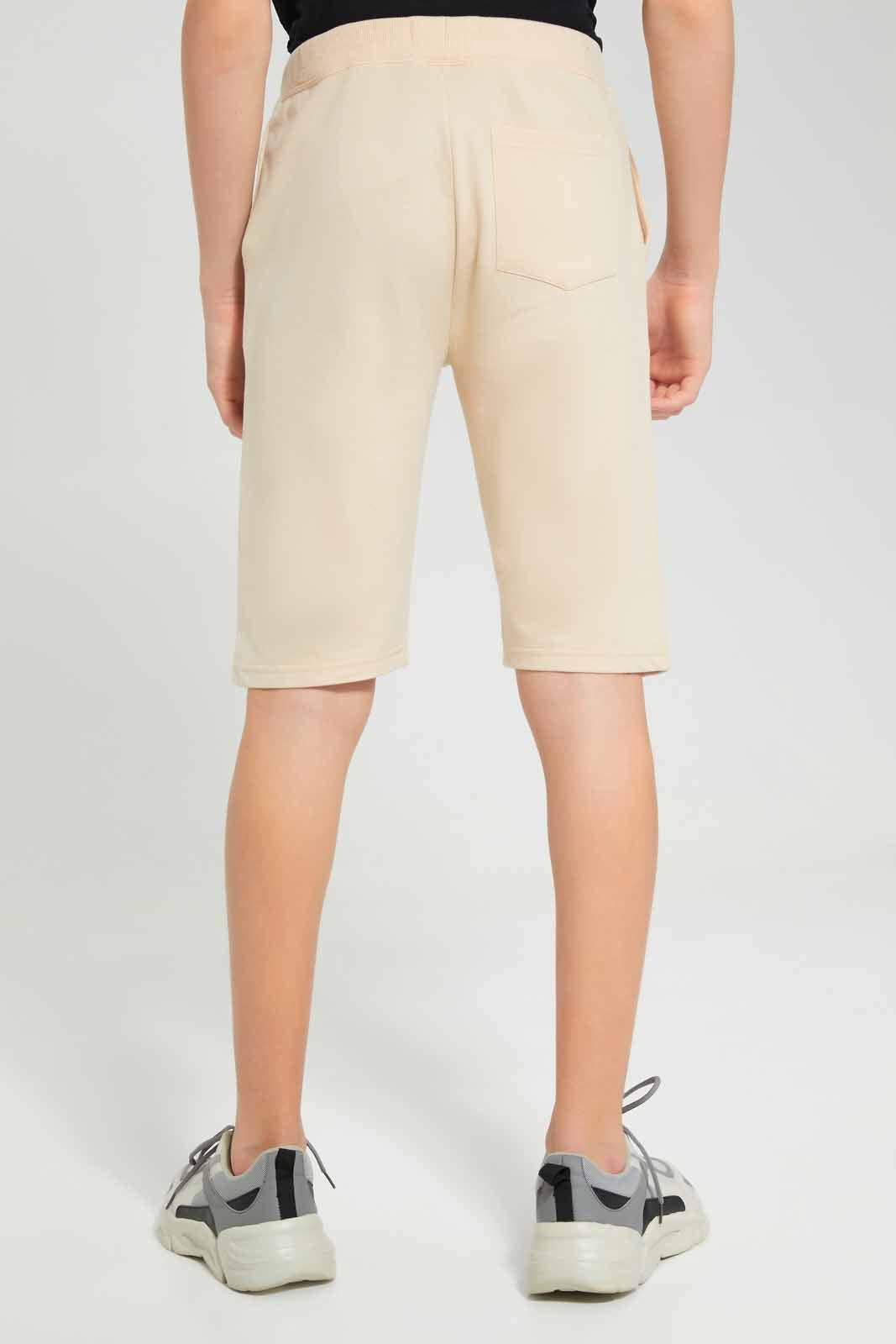Redtag-Beige-Table-Active-Shorts-BSR-Shorts,-Category:Shorts,-Colour:Beige,-Deals:New-In,-Filter:Senior-Boys-(8-to-14-Yrs),-New-In-BSR-APL,-Non-Sale,-Section:Boys-(0-to-14Yrs),-TBL,-W22O-Senior-Boys-9 to 14 Years