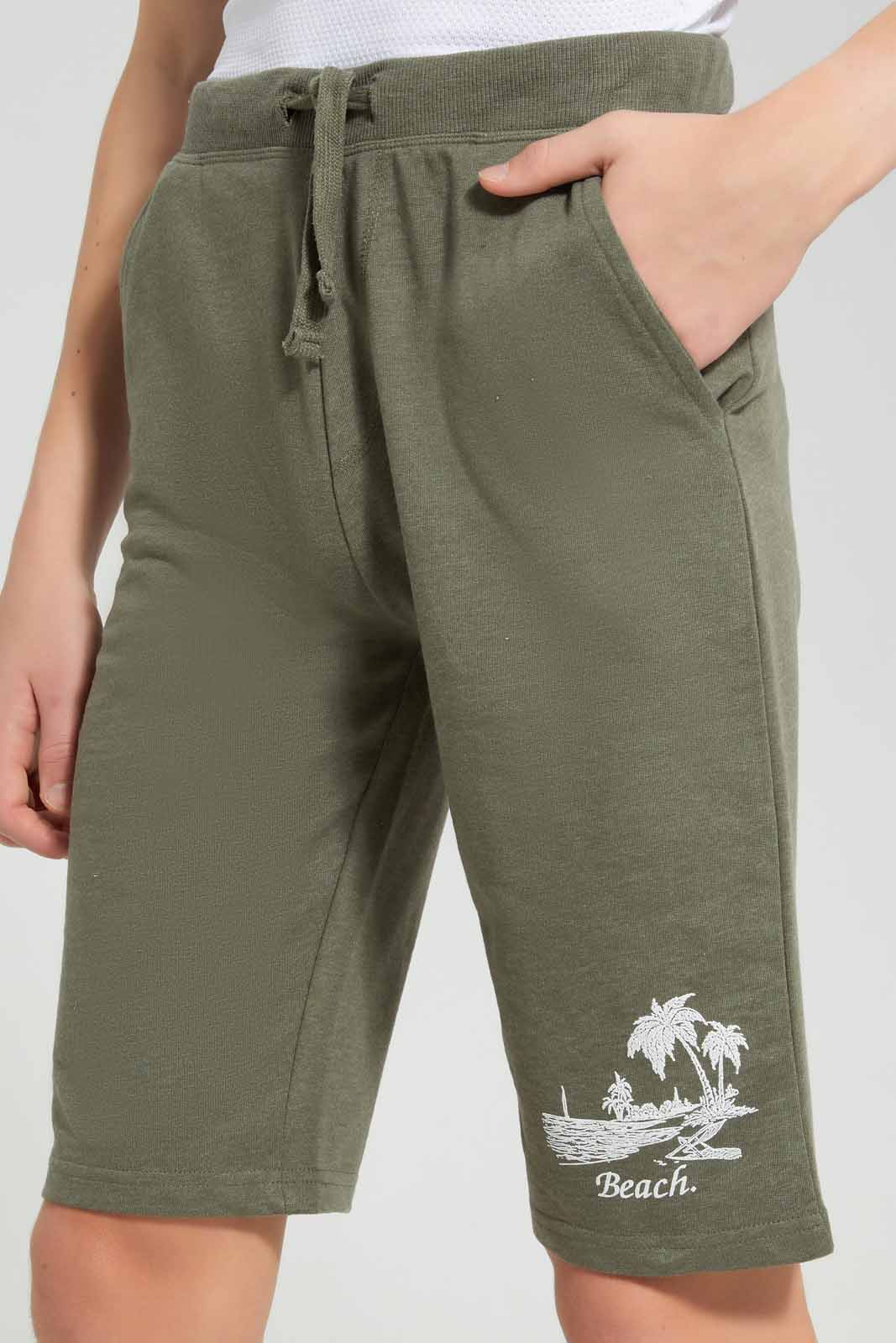 Redtag-Olive-Table-Active-Shorts-BSR-Shorts,-Category:Shorts,-Colour:Olive,-Deals:New-In,-Filter:Senior-Boys-(8-to-14-Yrs),-New-In-BSR-APL,-Non-Sale,-Section:Boys-(0-to-14Yrs),-TBL,-W22O-Senior-Boys-9 to 14 Years