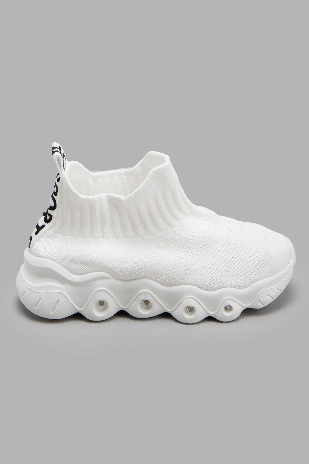 Redtag-White-Knit-Upper-Slip-On-With-Led-Light-Category:Shoes,-Colour:White,-Deals:New-In,-Filter:Boys-Footwear-(1-to-3-Yrs),-INB-Trainers,-New-In-INB-FOO,-Non-Sale,-Section:Boys-(0-to-14Yrs),-W22A-Infant-Boys-1 to 3 Years