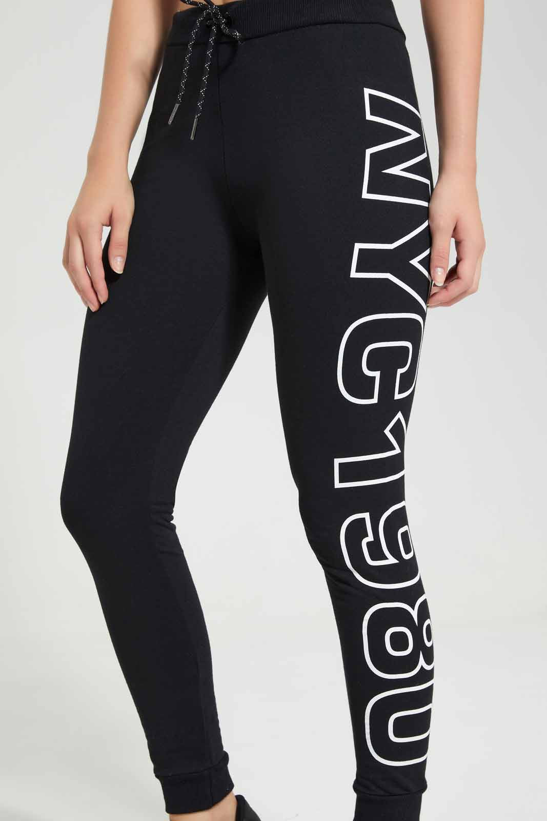 Redtag-Black-Basic-Jogger-With-Side-Applique-Category:Joggers,-Colour:Black,-Deals:New-In,-Filter:Women's-Clothing,-New-In-Women-APL,-Non-Sale,-Section:Women,-TBL,-W22O,-Women-Joggers-Women's-