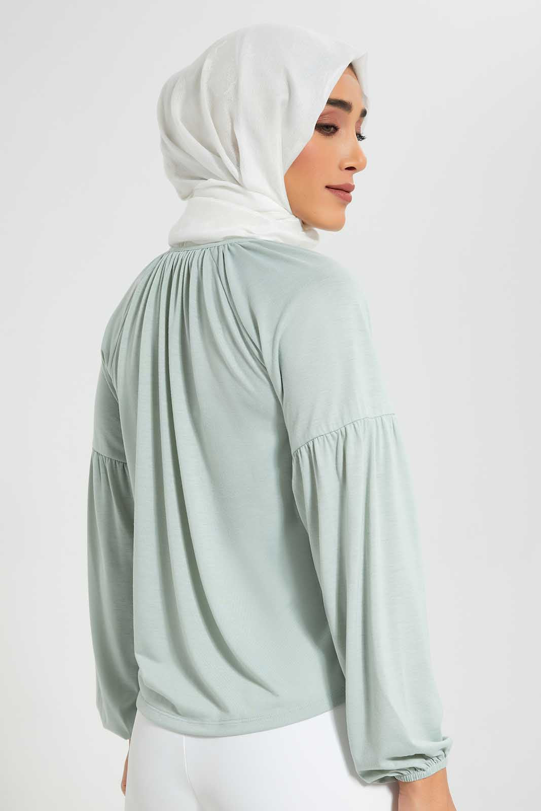 Redtag-Mint-Jersey-Top-With-Neck-Drawcord-Category:Tops,-Colour:Mint,-Deals:New-In,-Filter:Women's-Clothing,-LMC,-New-In-Women-APL,-Non-Sale,-Section:Women,-W22O,-Women-Tops--