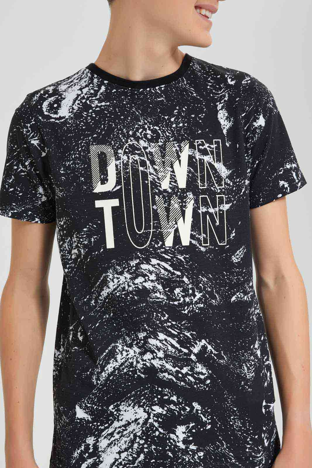 Redtag-Black-Marble-T-Shirt-BSR-T-Shirts,-Category:T-Shirts,-CHR,-Colour:Black,-Deals:New-In,-Filter:Senior-Boys-(9-to-14-Yrs),-New-In-BSR-APL,-Non-Sale,-Section:Boys-(0-to-14Yrs),-TBL,-W22O-Senior-Boys-9 to 14 Years