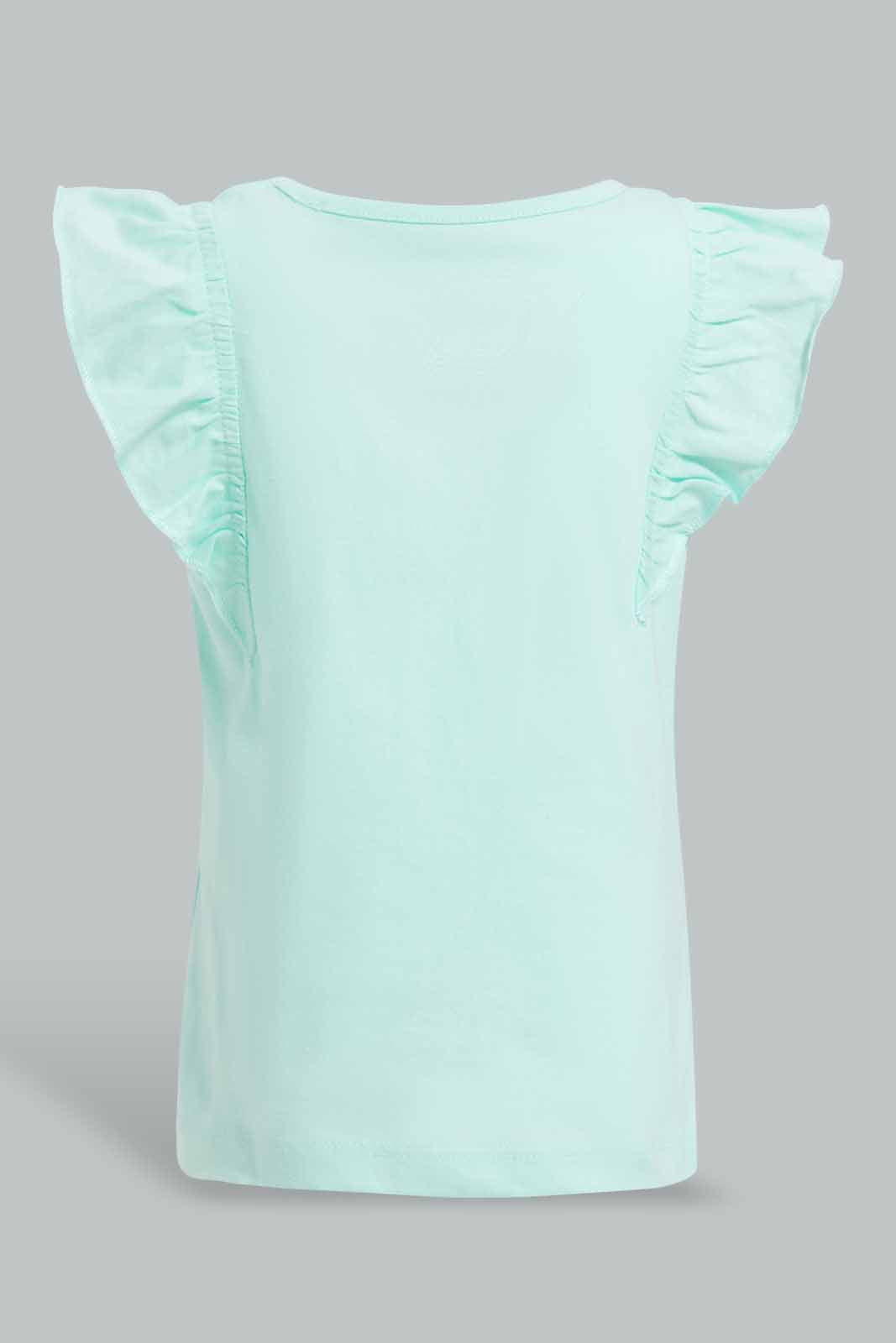 Redtag-Mint-Frilled-Sleeves-Solid-T-Shirt-Category:T-Shirts,-Colour:Mint,-Deals:New-In,-Filter:Infant-Girls-(3-to-24-Mths),-ING-T-Shirts,-New-In-ING-APL,-Non-Sale,-Section:Girls-(0-to-14Yrs),-TBL,-W22O-Infant-Girls-3 to 24 Months