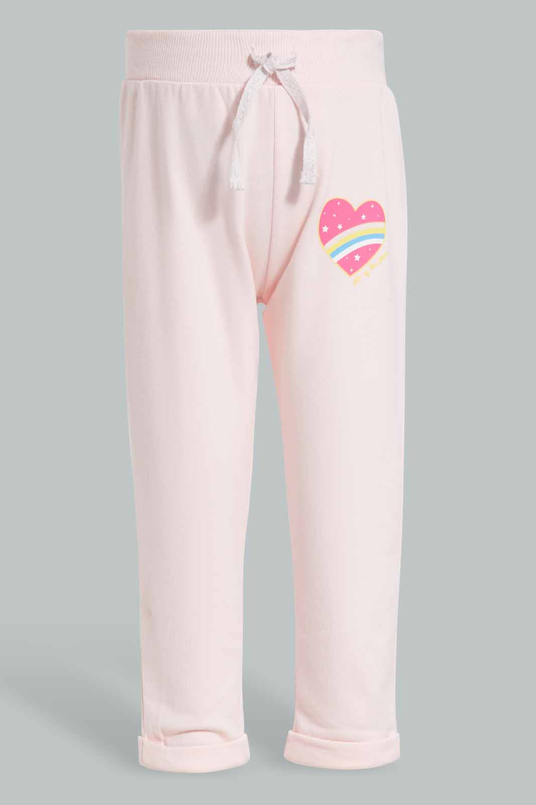 Redtag-Pink-Placement-Print-Track-Pant-Category:Joggers,-Colour:Apricot,-Deals:New-In,-Filter:Infant-Girls-(3-to-24-Mths),-ING-Joggers,-New-In-ING-APL,-Non-Sale,-Section:Girls-(0-to-14Yrs),-TBL,-W22O-Infant-Girls-3 to 24 Months
