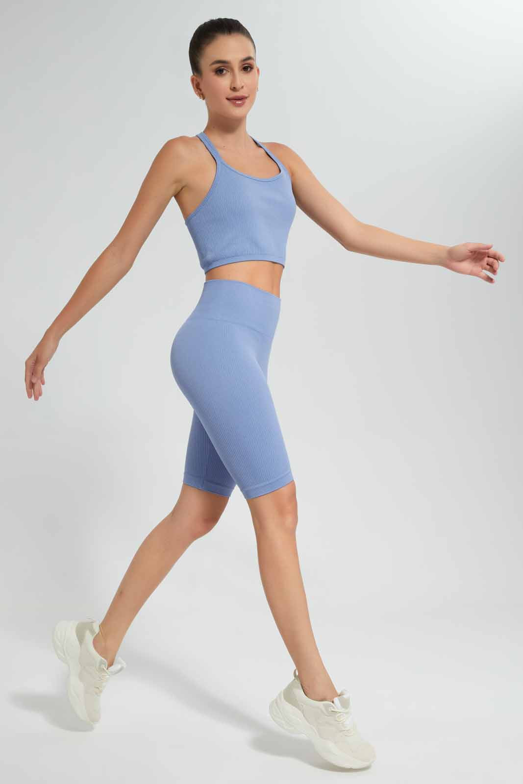 Redtag-Blue-Seamless-Cycling-Shorts-Category:Shorts,-Colour:Blue,-Deals:New-In,-Filter:Women's-Clothing,-New-In-Women,-Non-Sale,-Section:Women,-W22O,-Women-Shorts-Women's-