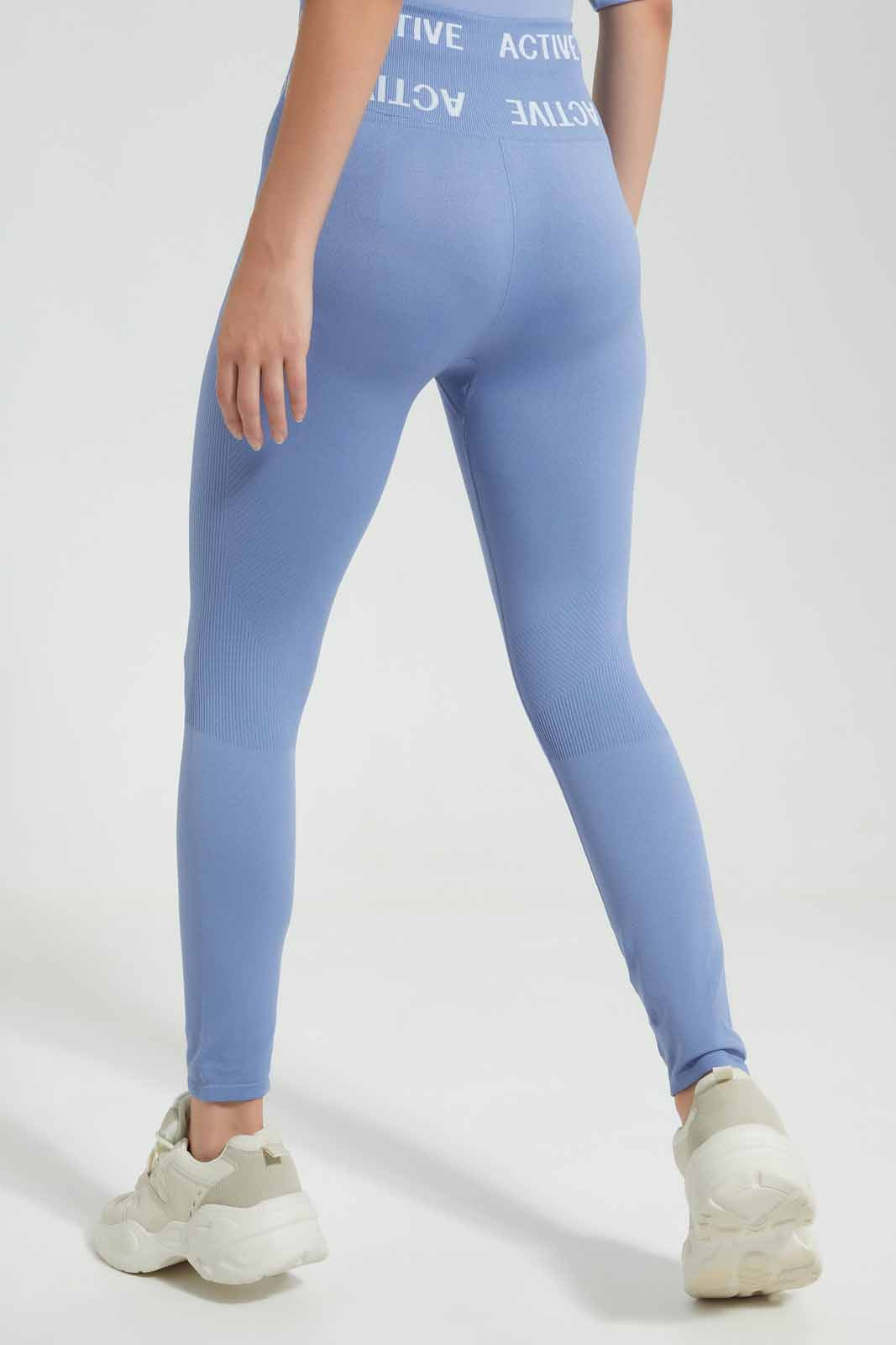 Redtag-Blue-Seamless-Active-Pant-With-Print-At-WaistBand-Category:Joggers,-Colour:Blue,-Deals:New-In,-Filter:Women's-Clothing,-New-In-Women-APL,-Non-Sale,-Section:Women,-W22O,-Women-Joggers-Women's-