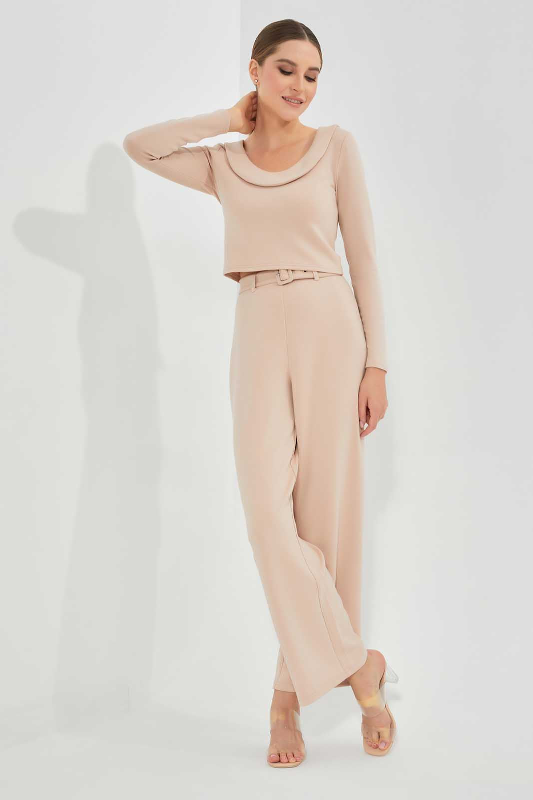 Redtag-Beige-Peter-Pan-Collar-Longsleeve-Top-Category:Tops,-Colour:Beige,-Deals:New-In,-Filter:Women's-Clothing,-LEC,-LEC-Tops,-New-In-LEC,-Non-Sale,-Section:Women,-W22O-Women's-
