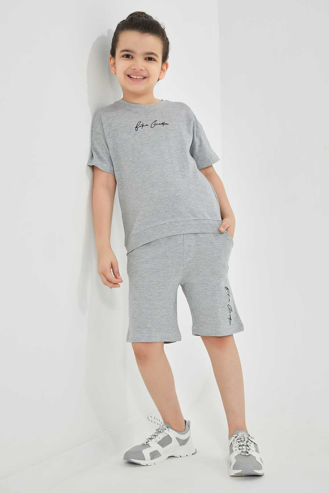 Redtag-Grey-Print-Elasticated-Waist-Shorts-BOY-Shorts,-Category:Shorts,-Colour:Grey,-Deals:New-In,-Filter:Boys-(2-to-8-Yrs),-New-In-BOY-APL,-Non-Sale,-Section:Boys-(0-to-14Yrs),-TBL,-W22O-Boys-2 to 8 Years